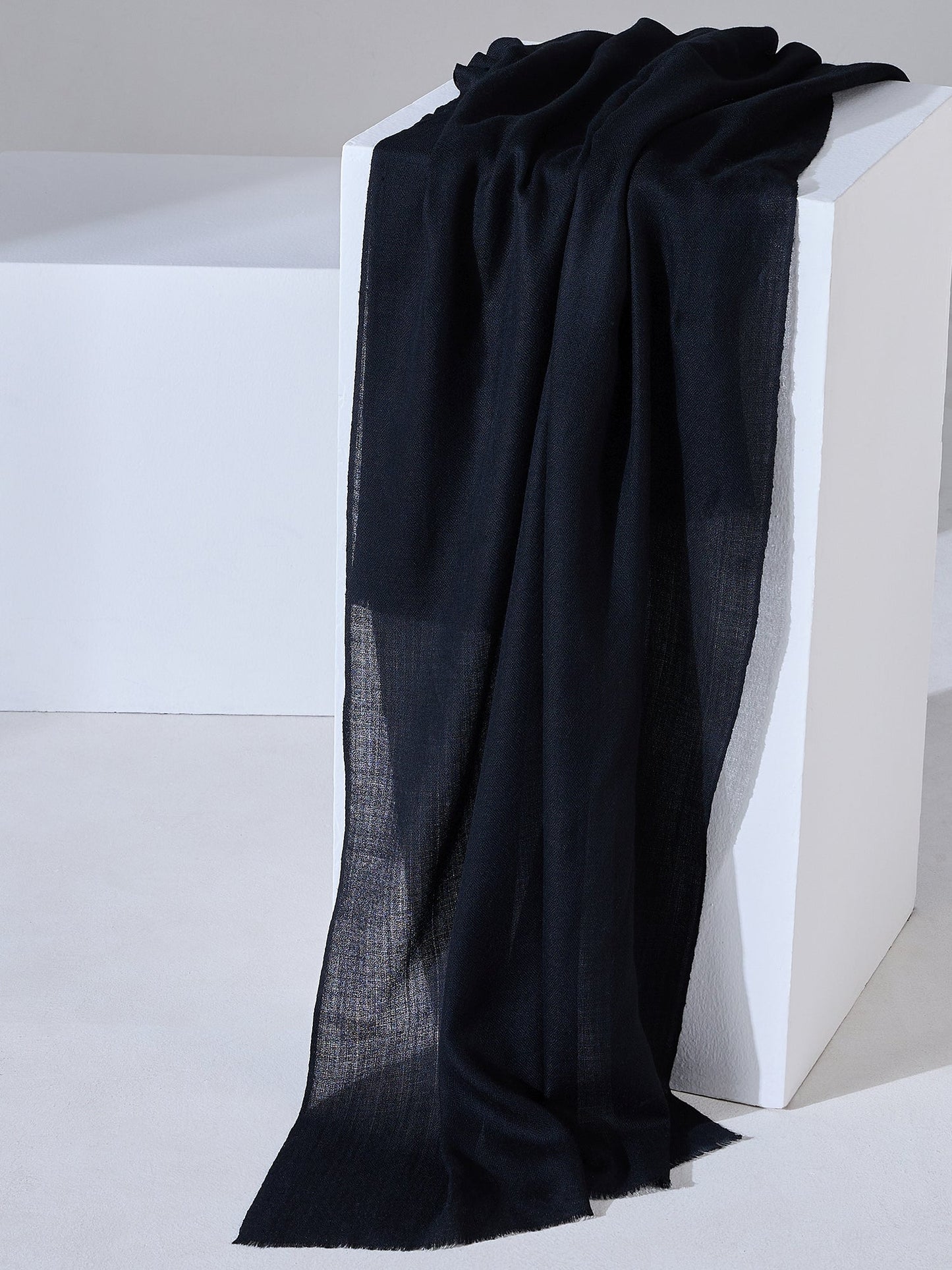 PowerSutra Black Classic Soft Woolen Rectangular Stole