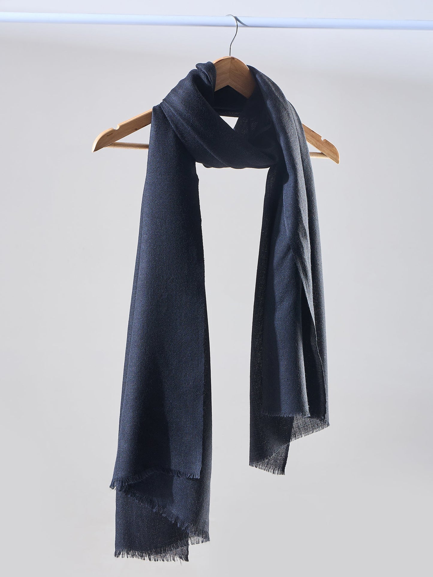 PowerSutra Black Classic Soft Woolen Rectangular Stole