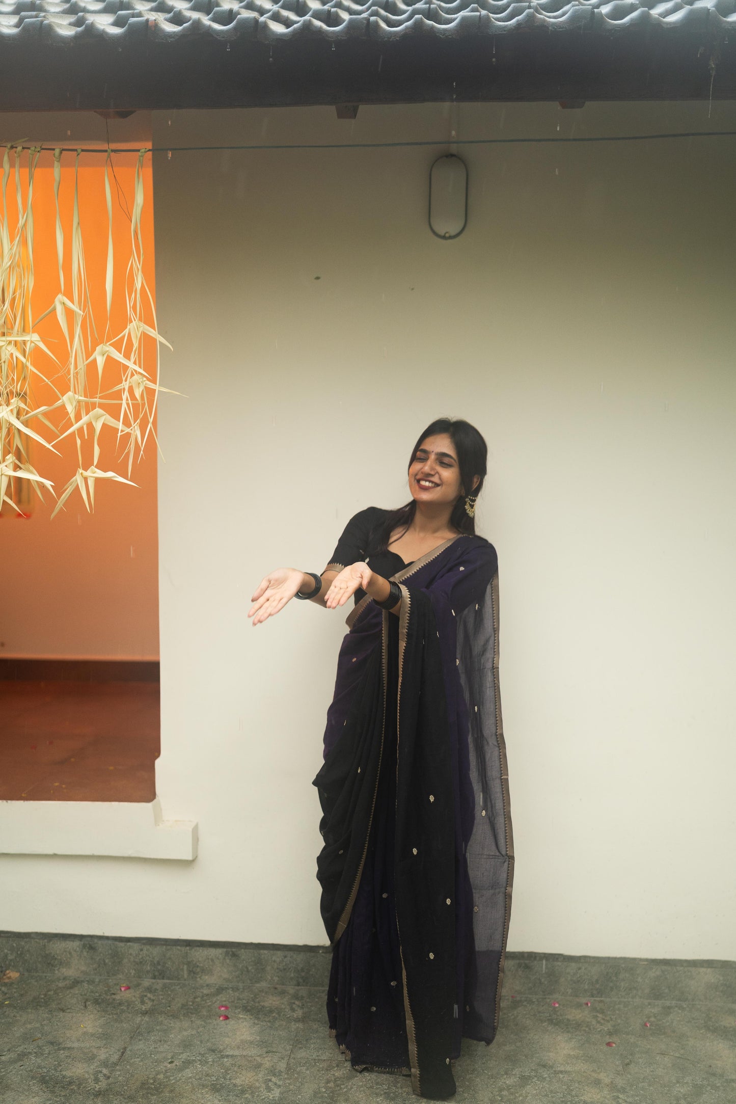 Studio Black With Purple Half Saree