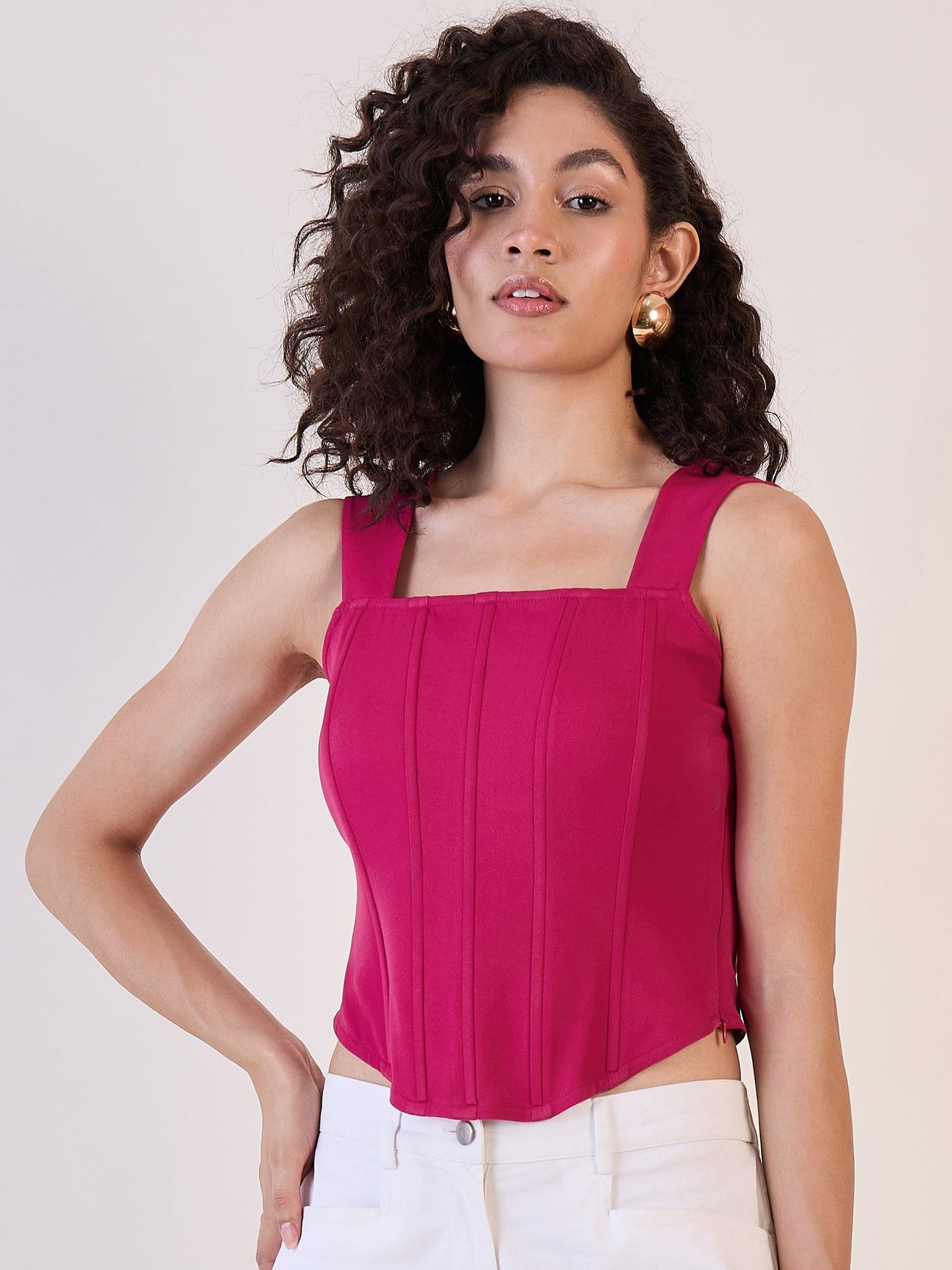 PowerSutra Pink Strappy Corset Top