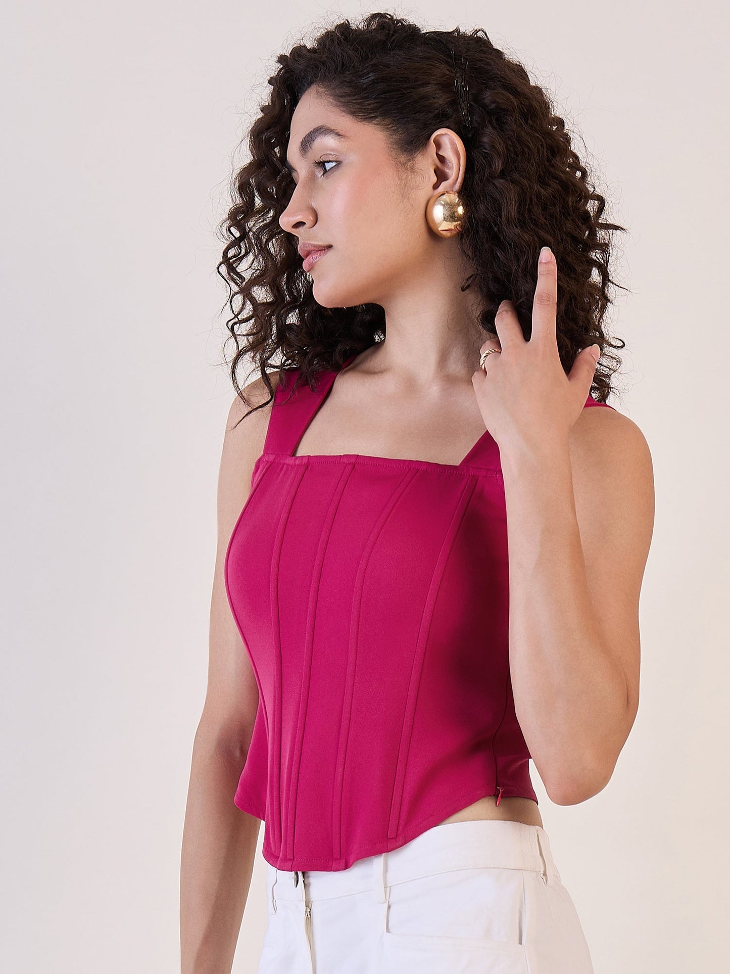 PowerSutra Pink Strappy Corset Top