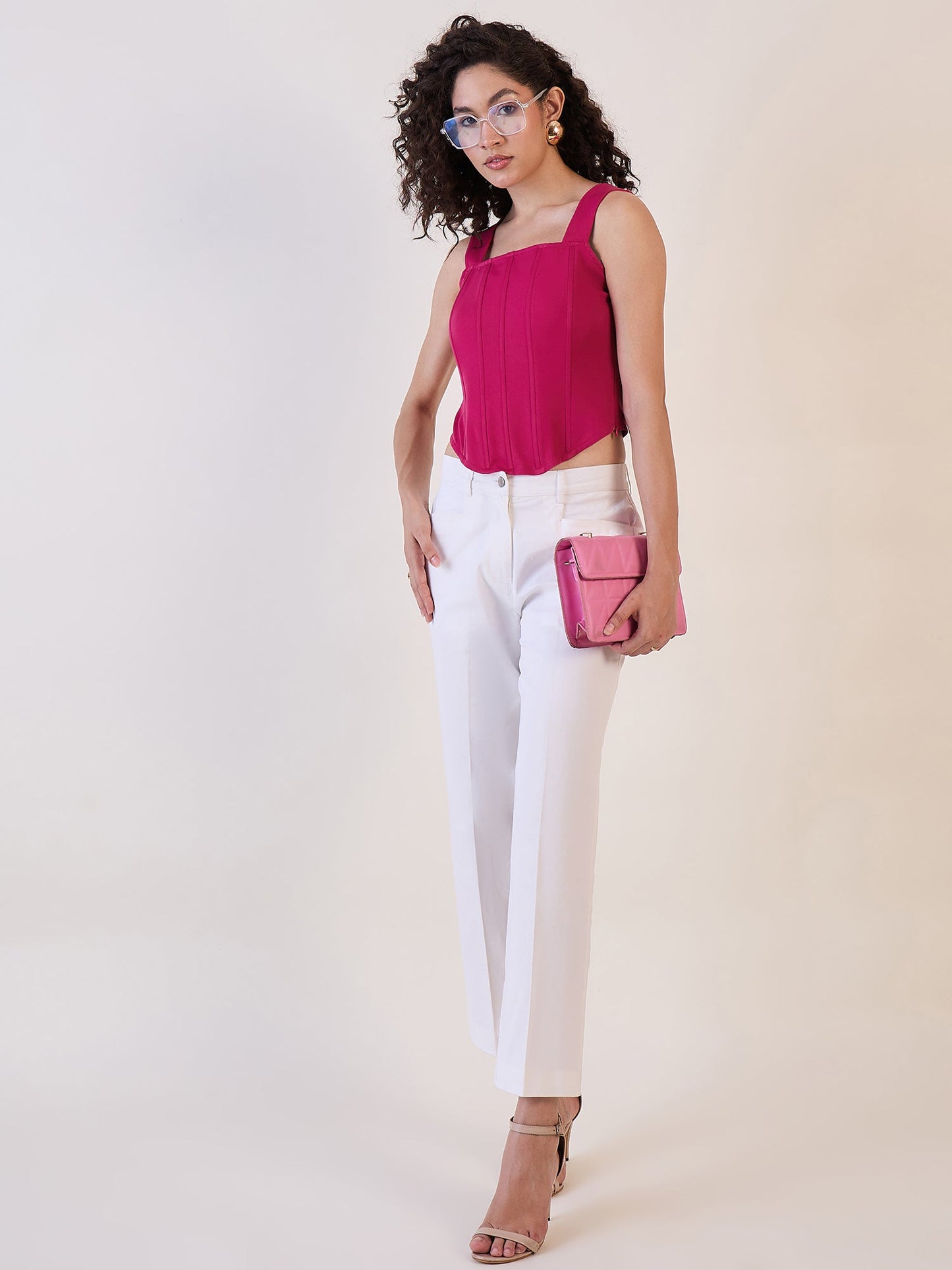 PowerSutra Pink Strappy Corset Top