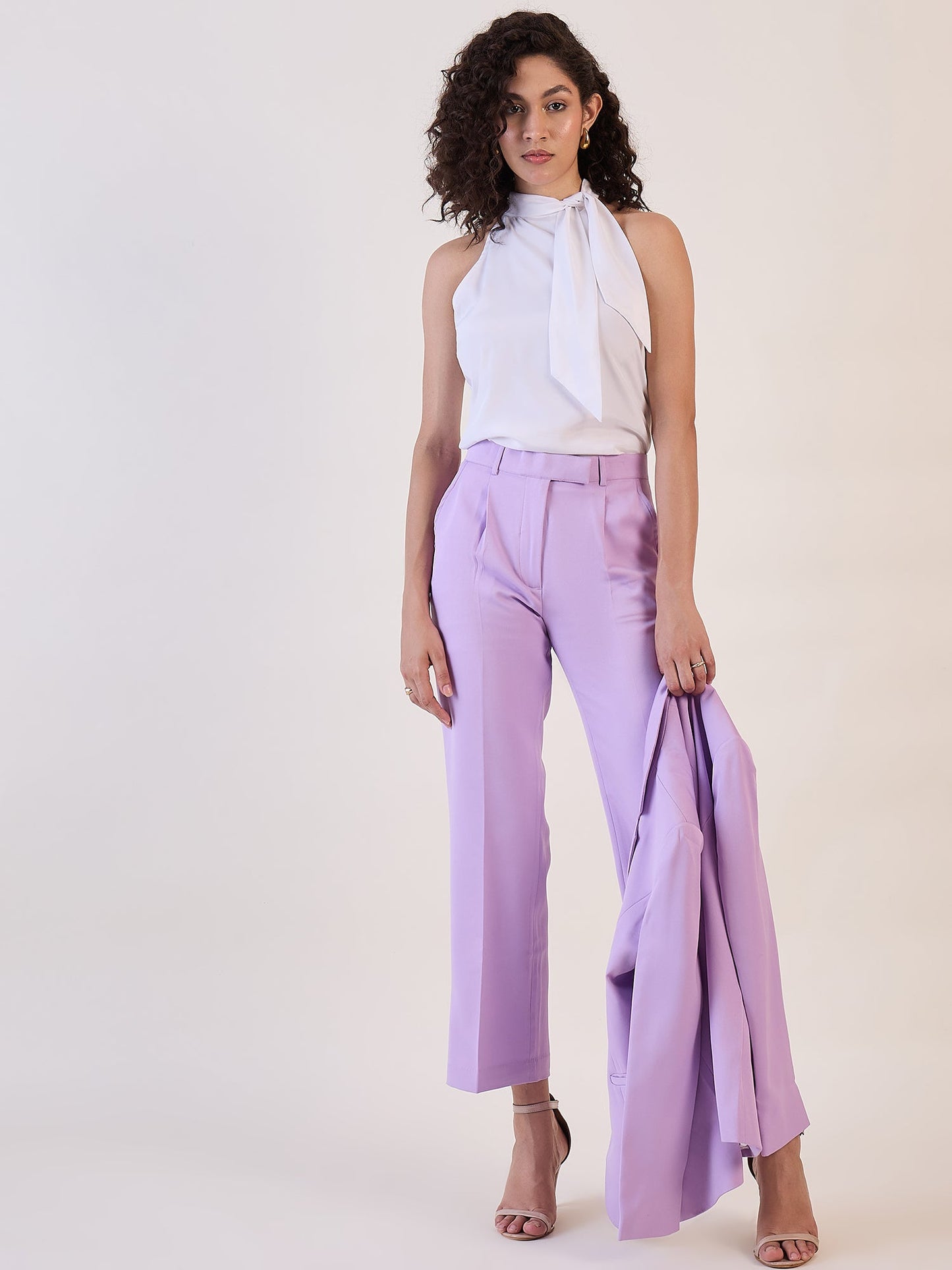 PowerSutra White Halter Neck Top