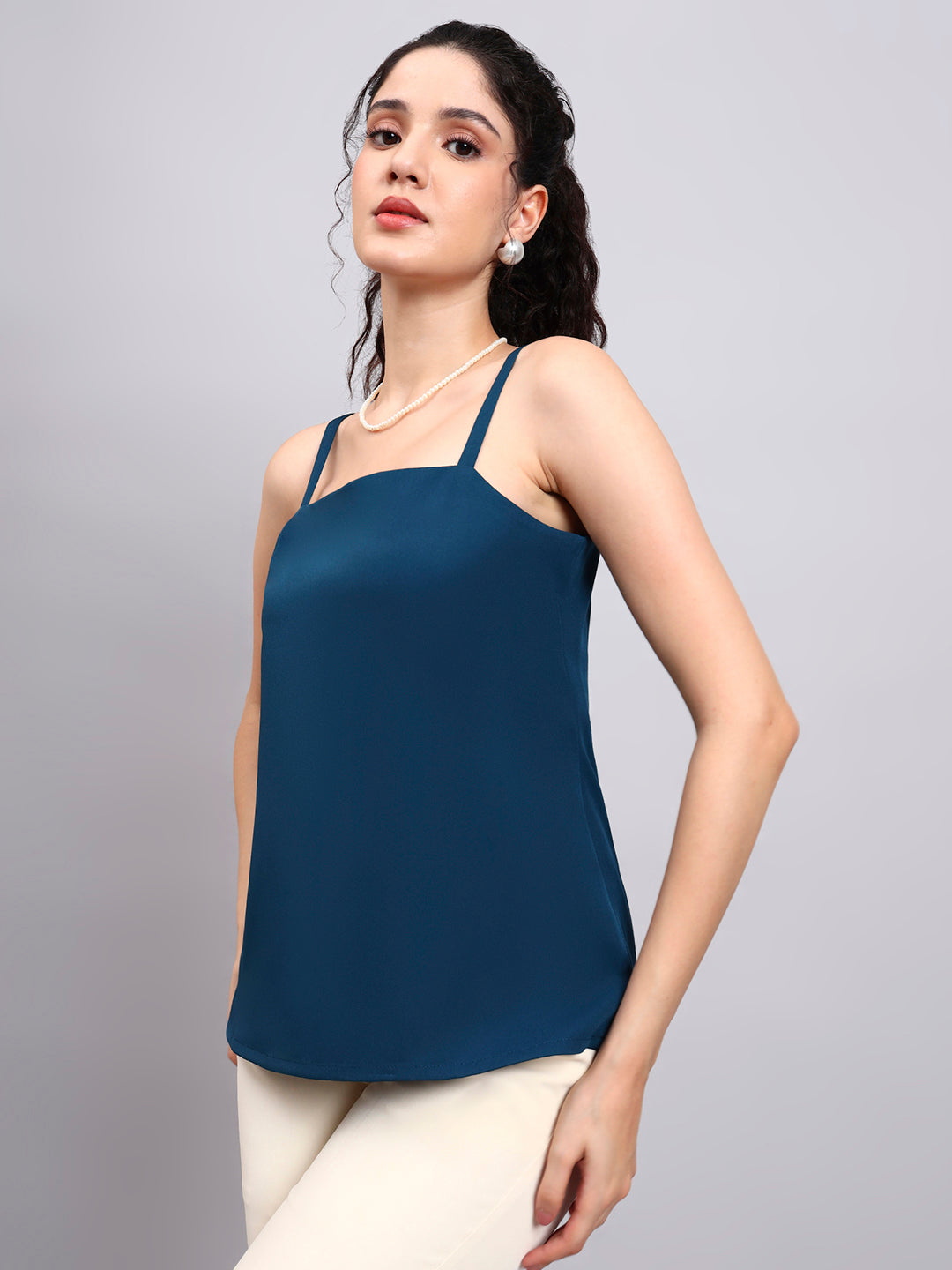 Powersutra Teal Green Square-Neck Camisole-Style It Solo Or Under A Blazer