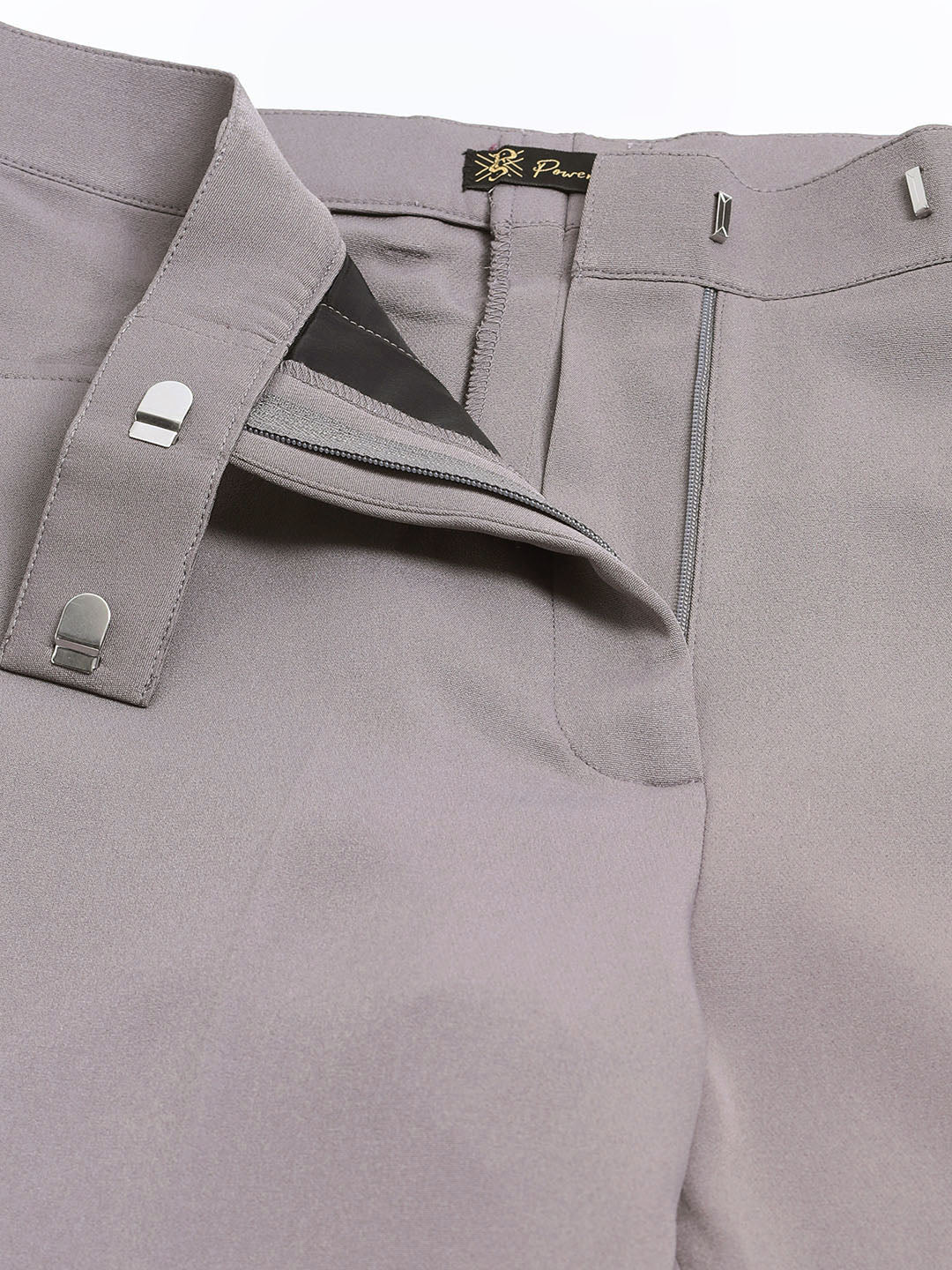 PowerSutra Slim Fit Mid Waist Stretch Pants-Grey