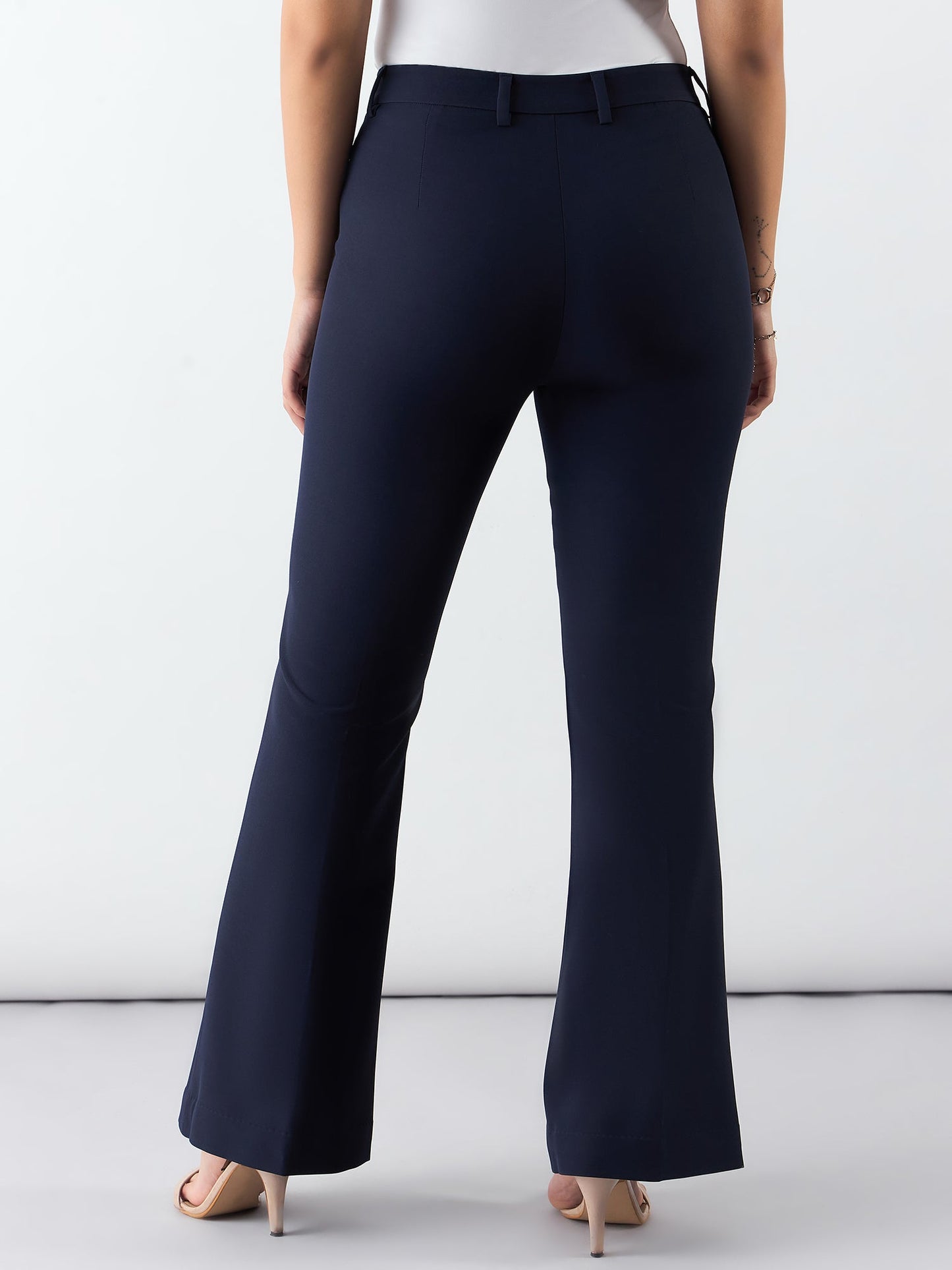 PowerSutra Women Navy High Waist Trouser In Stretchable Fabric
