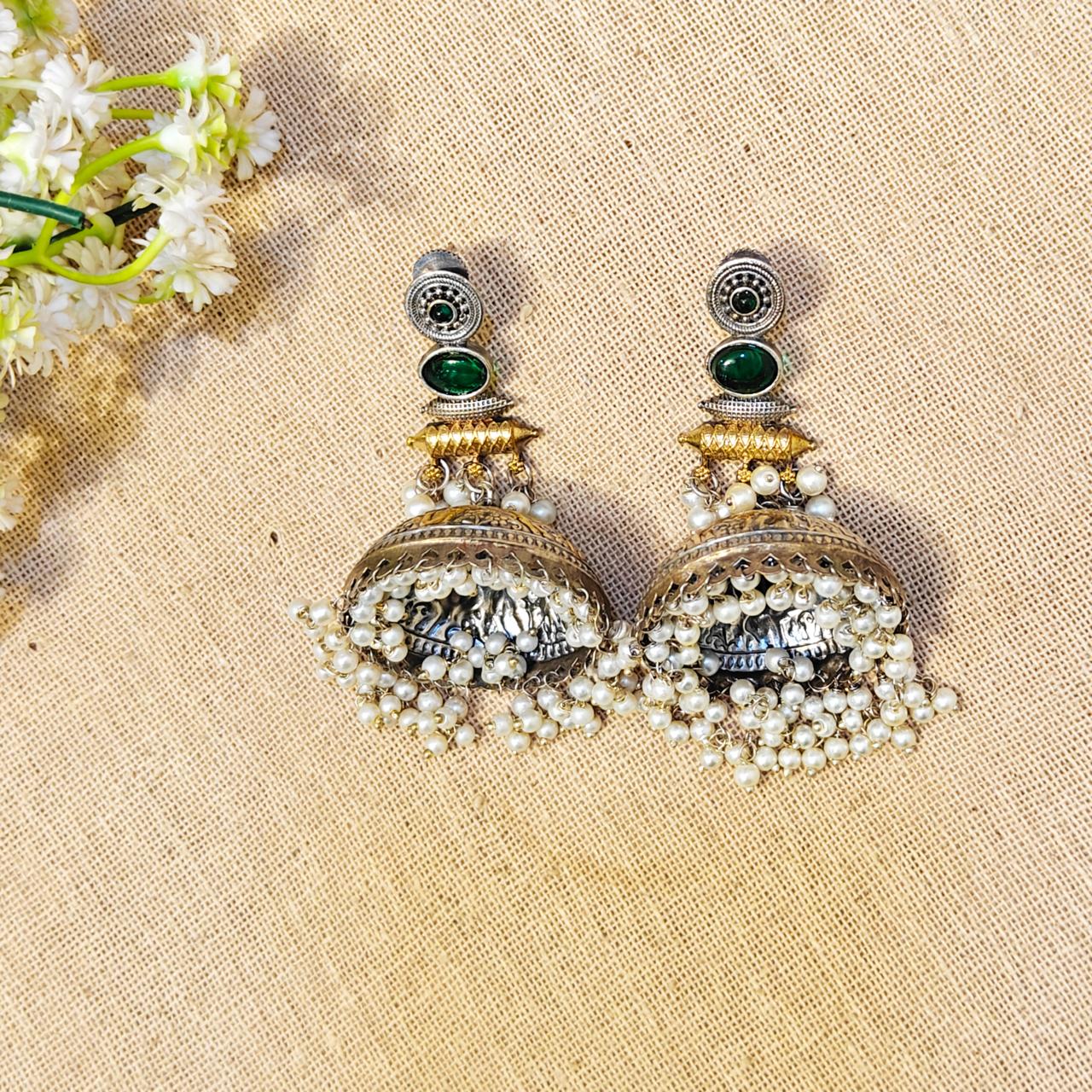 Tarini Look Alike Dual Tone Stone Earring