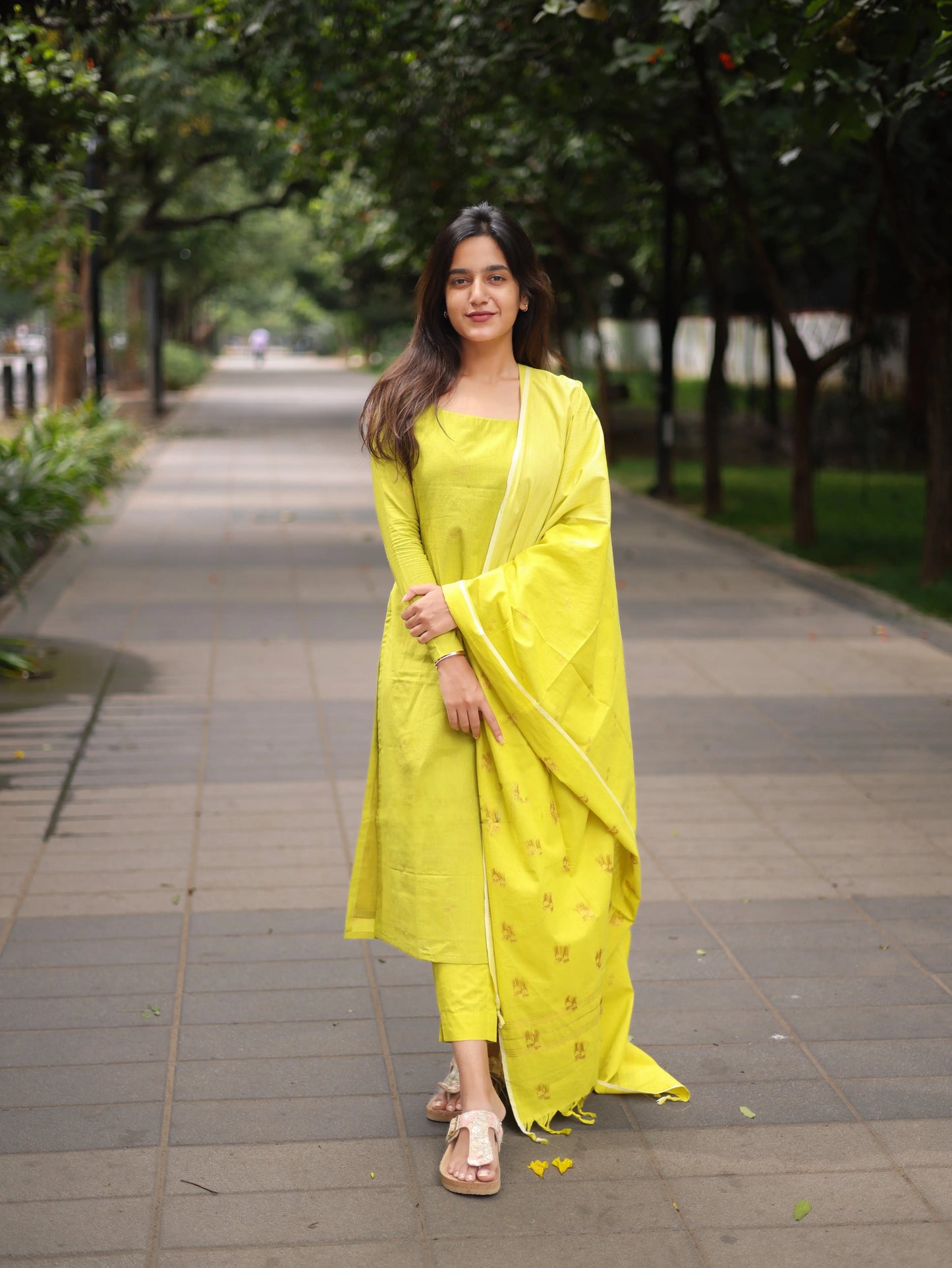 Studio Green Cotton Kadhambari Set