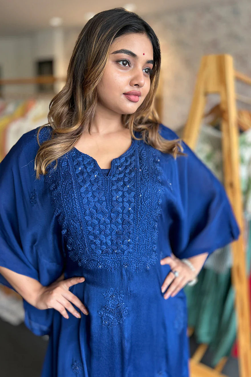 Khaftan With Inner and Bottom Set Blue