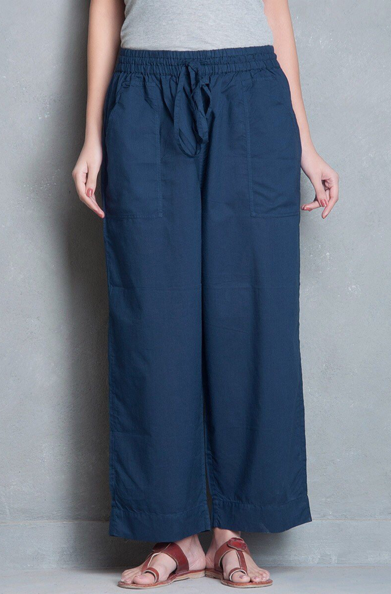 Maati Craft Comfort Fit Cotton Pants - Classic Indigo