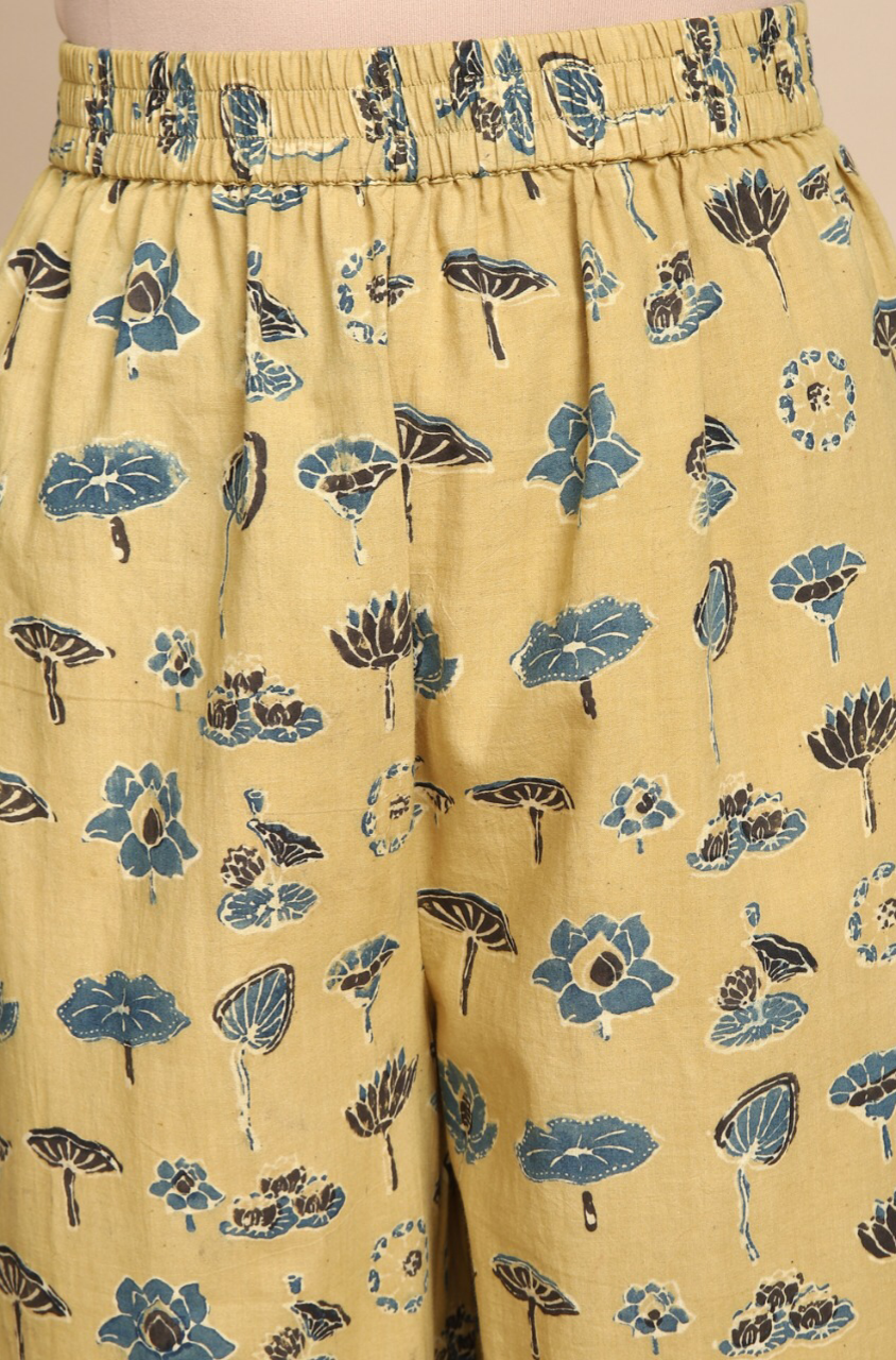 Maati Craft elasticated printed pants - rhubarb & botanical