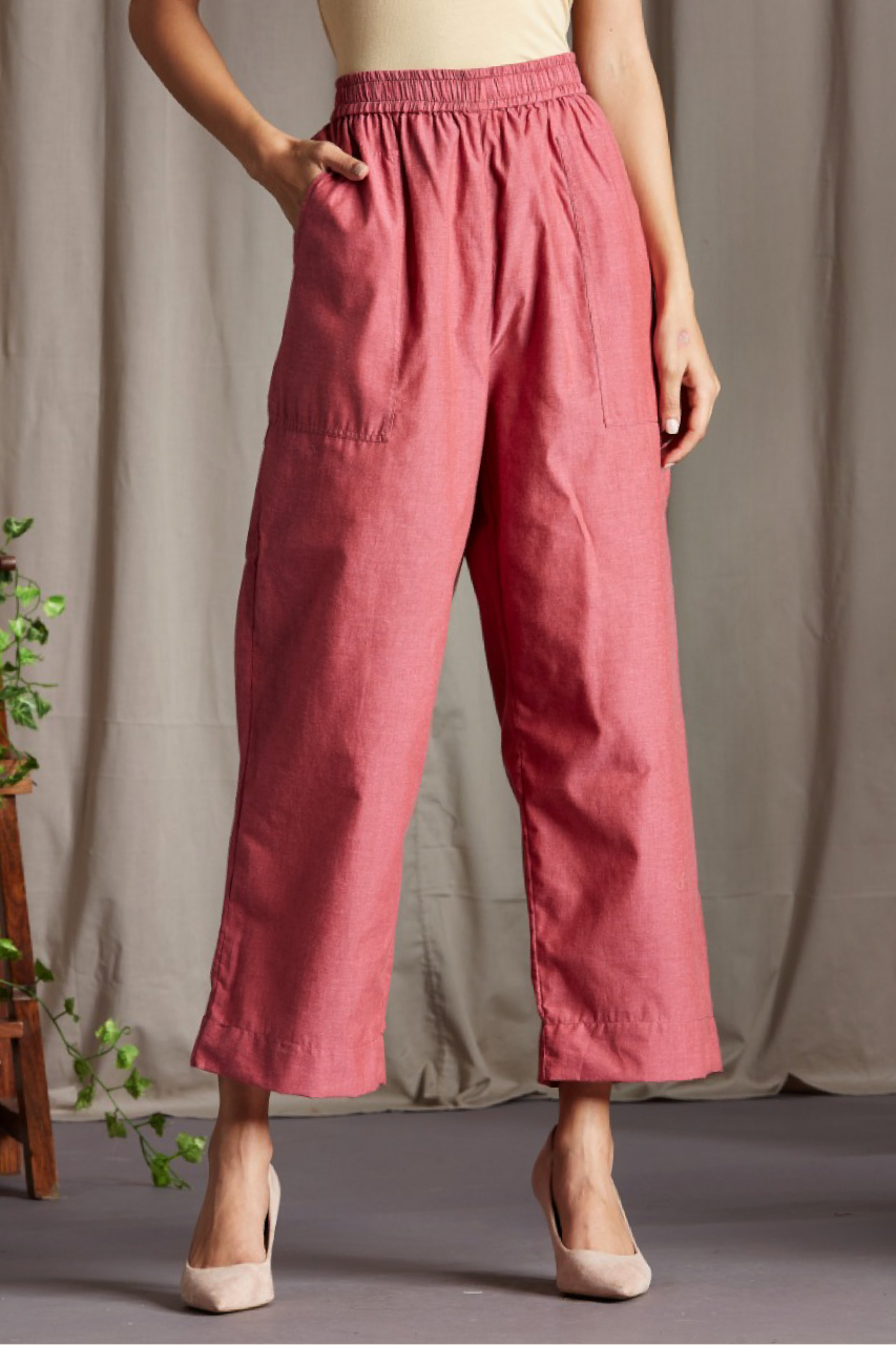 Maati Craft comfort fit cotton pants - buff pink