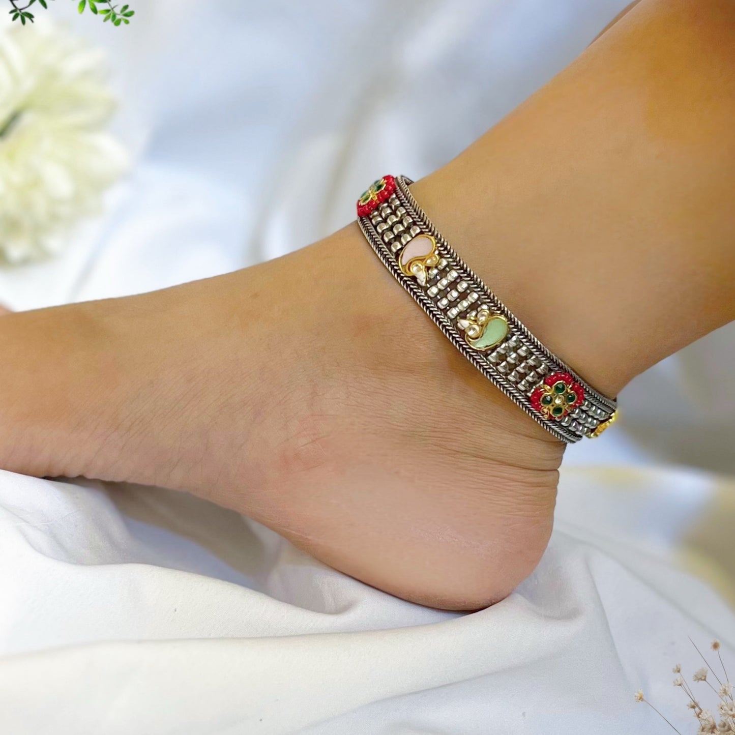 oxidised anklet belt