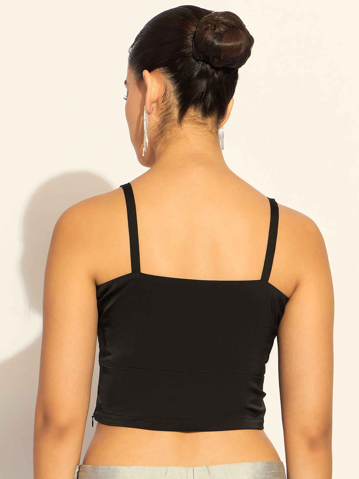 PowerSutra Elegant Black Satin Bustier In Soft Satin Fabric