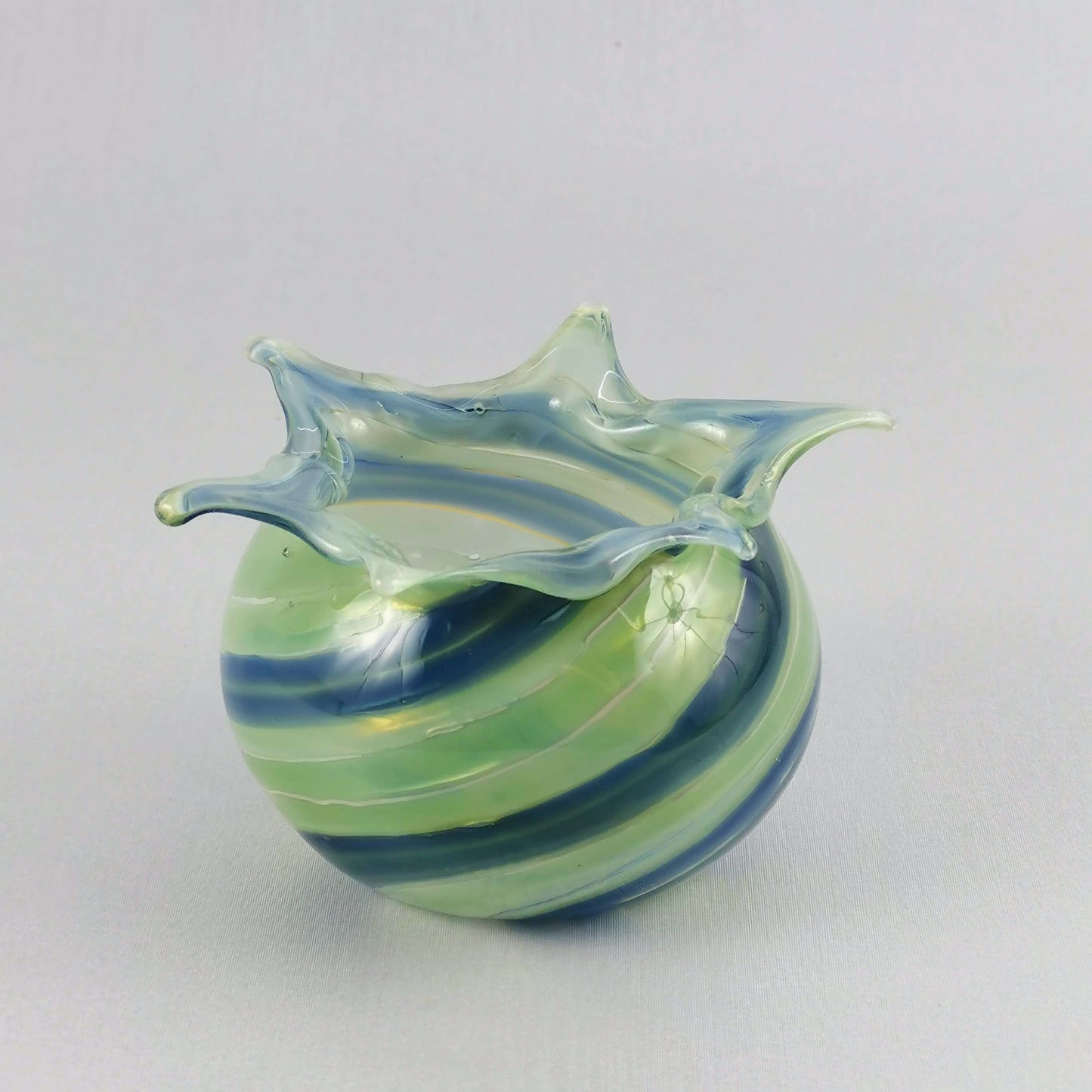 Art Glass Green Wind Abstract Bowl /Vase