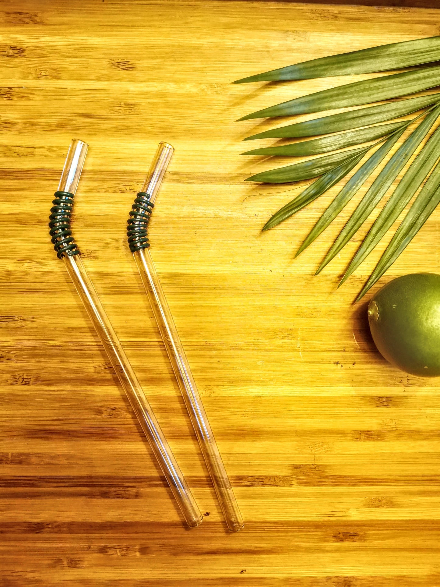 Swirl Design Glass Straws by . Bent 8" x 9.5 mm Handblown