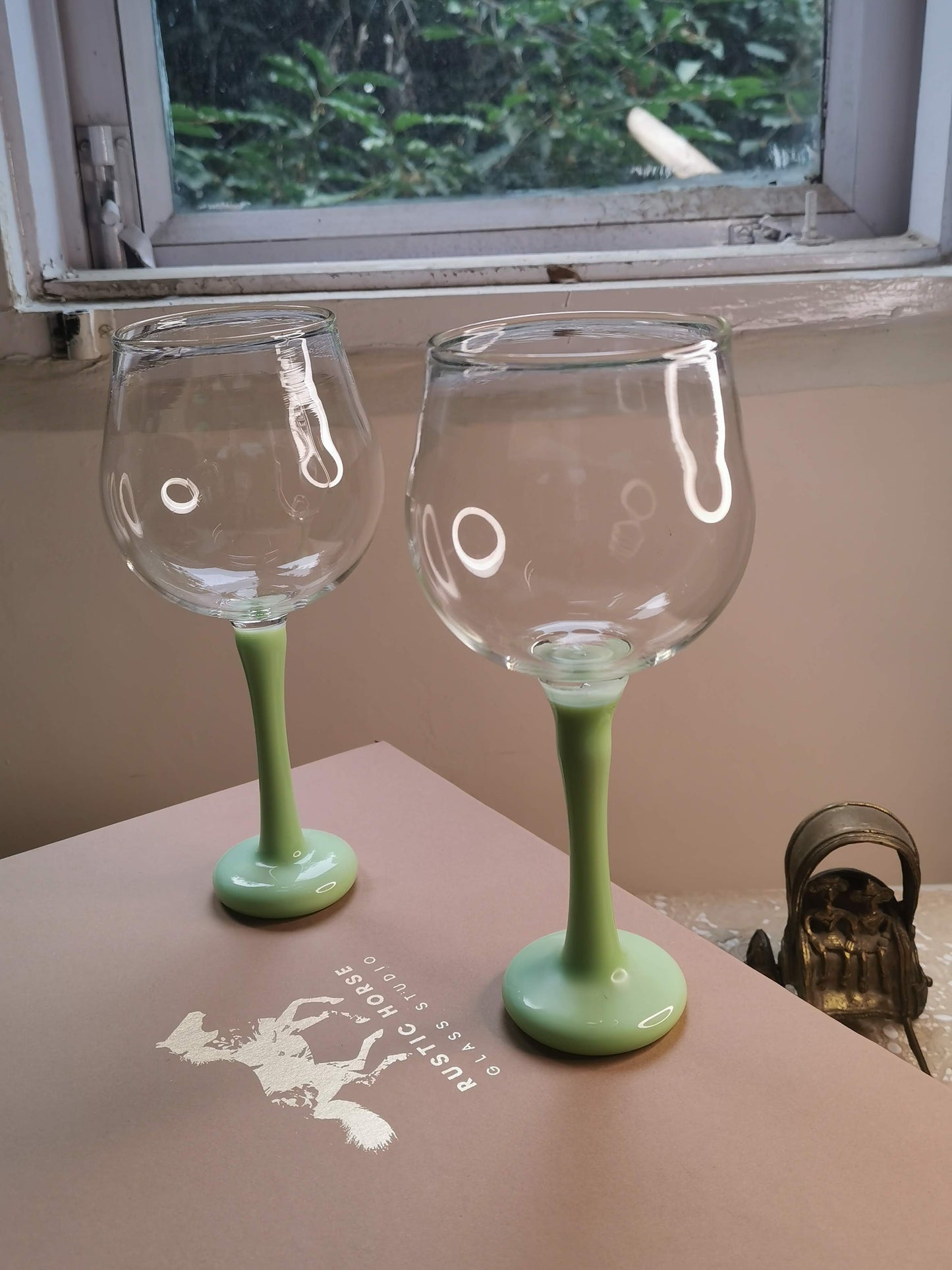 Paris Green Wine Glass