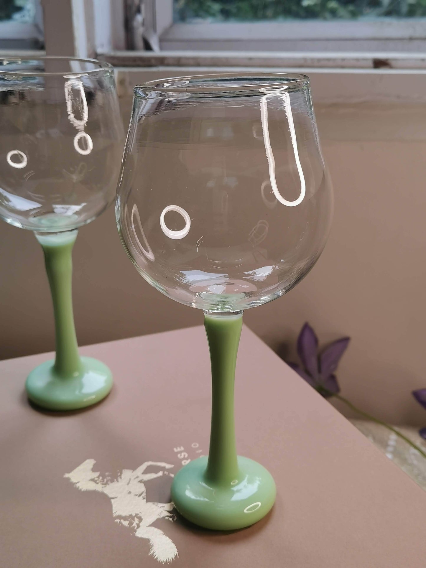 Paris Green Wine Glass