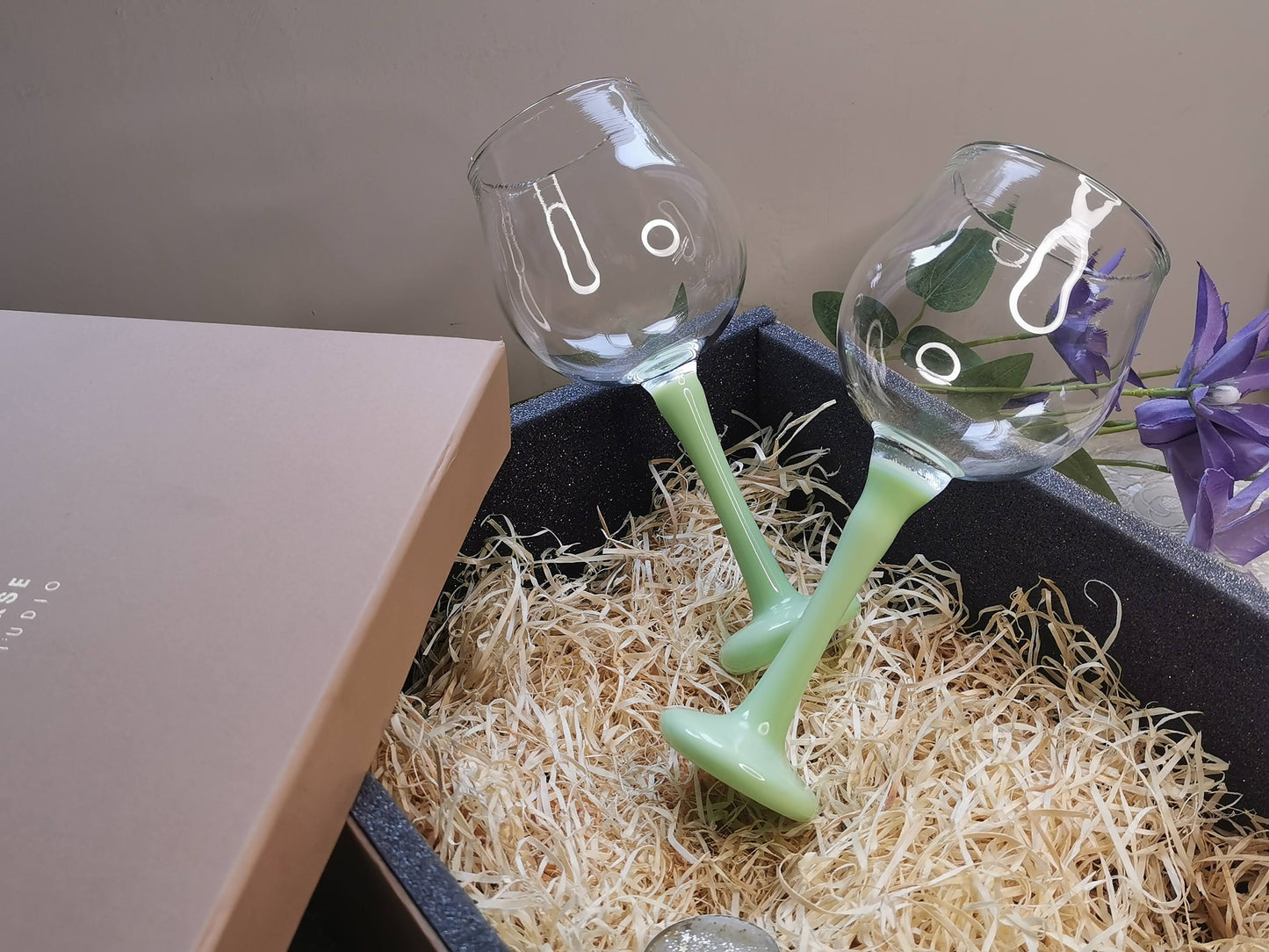 Paris Green Wine Glass