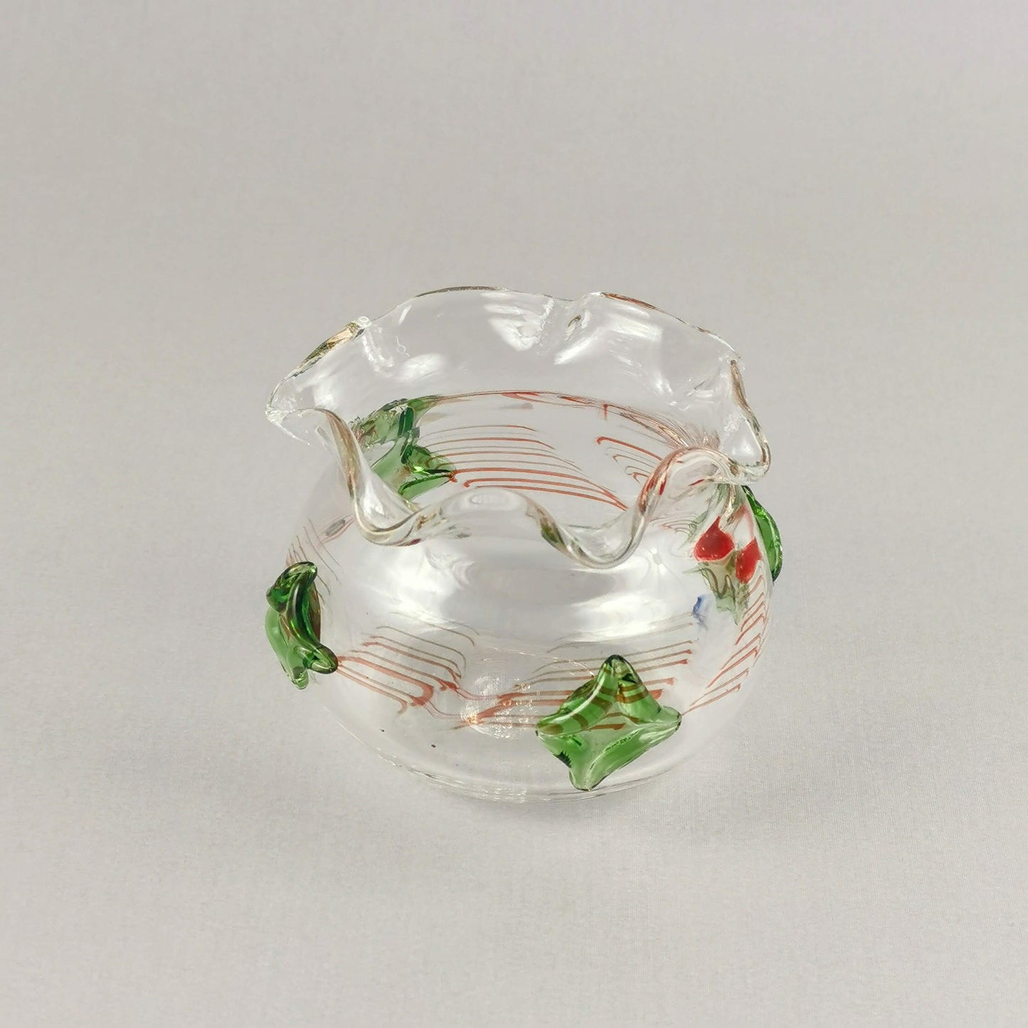 Art Glass Jade Jewel Abstract Bowl /Vase