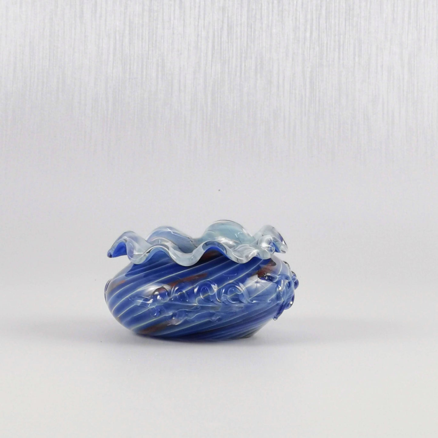 Art Glass Bowl /Vase with Wave Edge Design