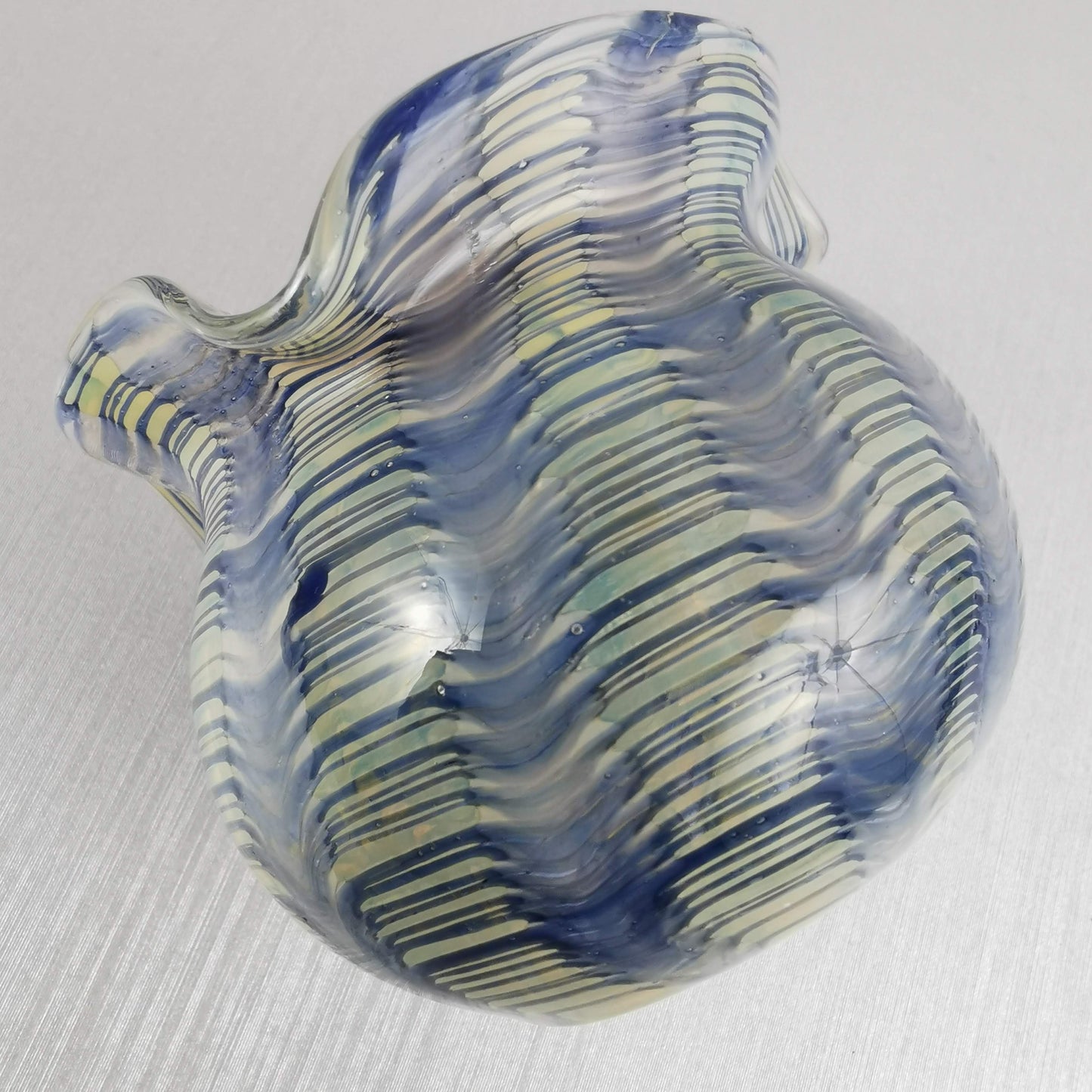 Art Glass Bowl /Vase Blue wave Stella