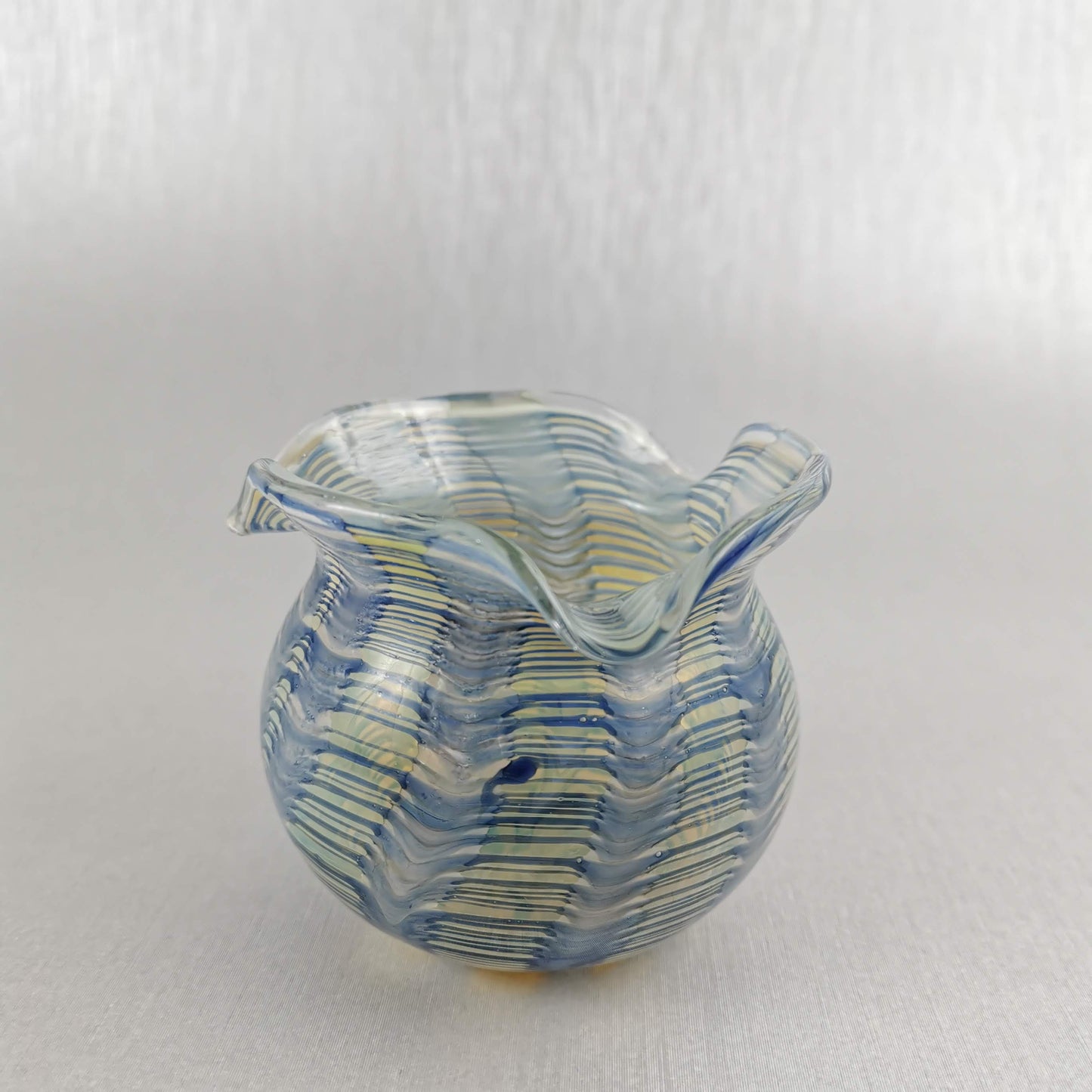 Art Glass Bowl /Vase Blue wave Stella
