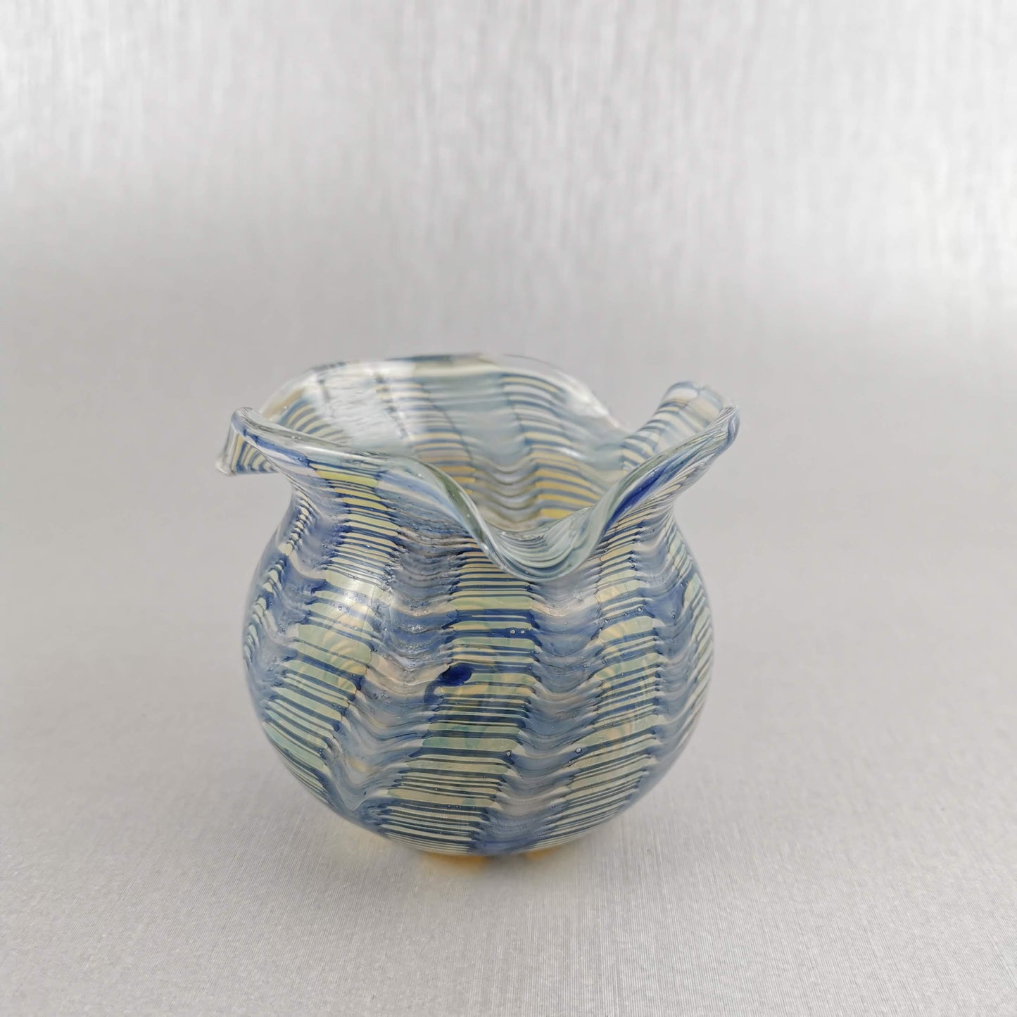 Art Glass Bowl /Vase Blue wave Stella