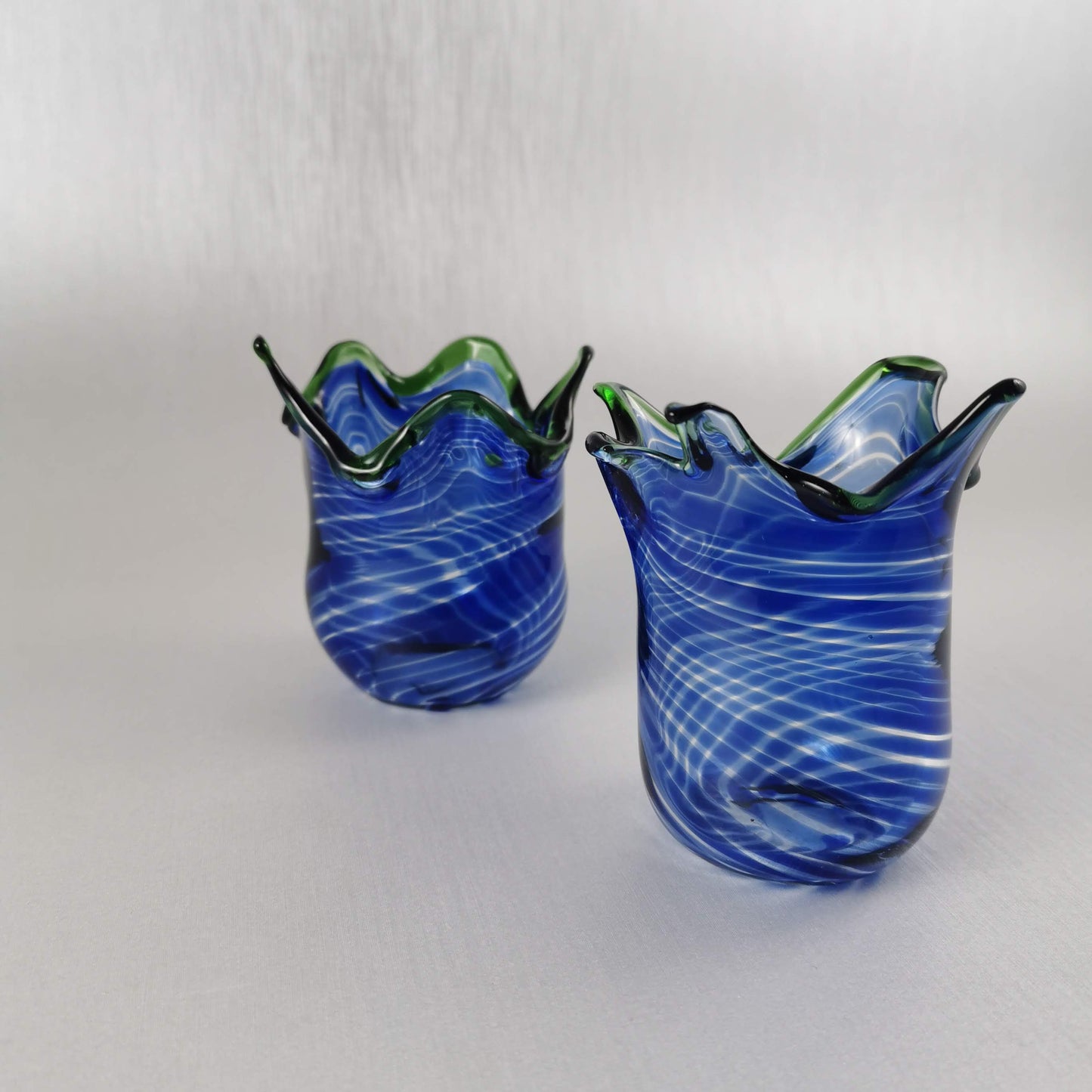 Art Glass Bowl /Vase Veronica Blue