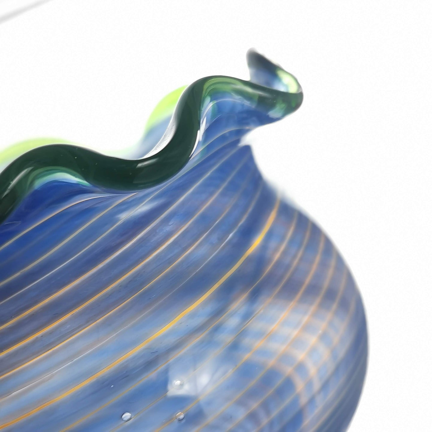 Art Glass Bowl /Vase Blue wave Ibisco
