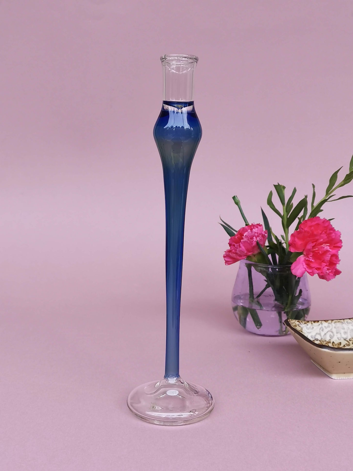Elegant vintage glass candle holder - Sky