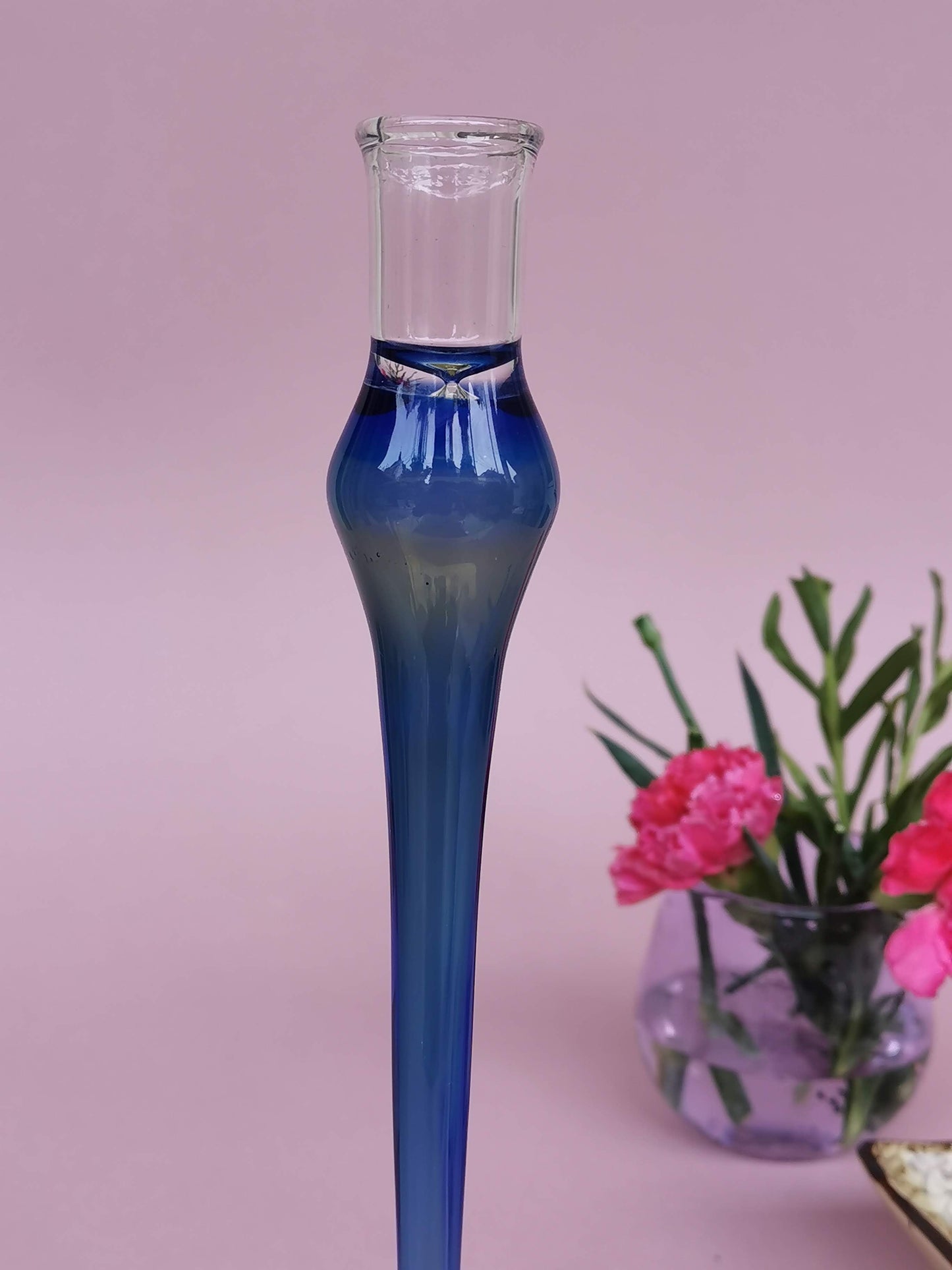 Elegant vintage glass candle holder - Sky