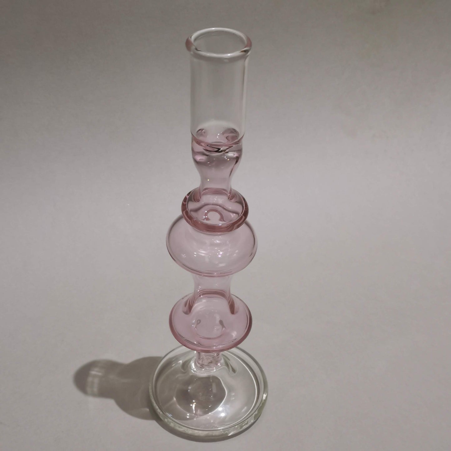 Murano Style Vintage glass candle holder - Pink Blush
