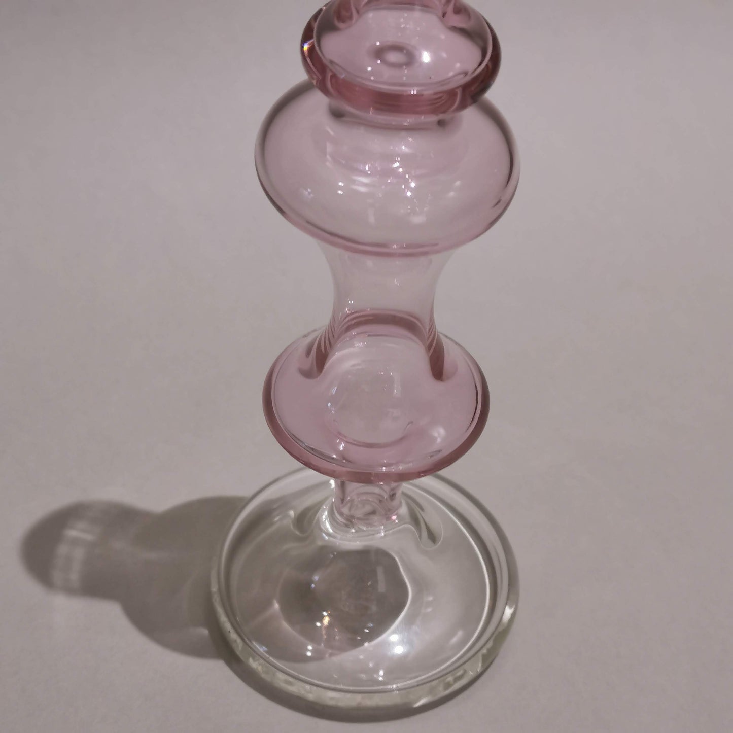 Murano Style Vintage glass candle holder - Pink Blush