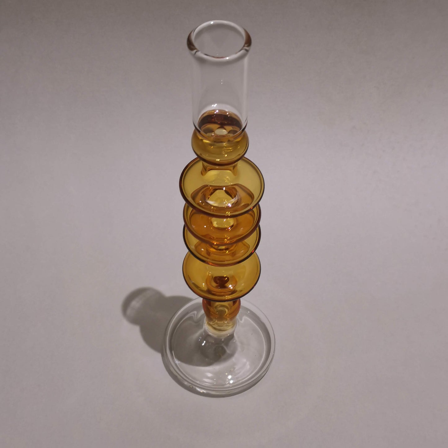 Murano Style Vintage glass candle holder - Amber Dream