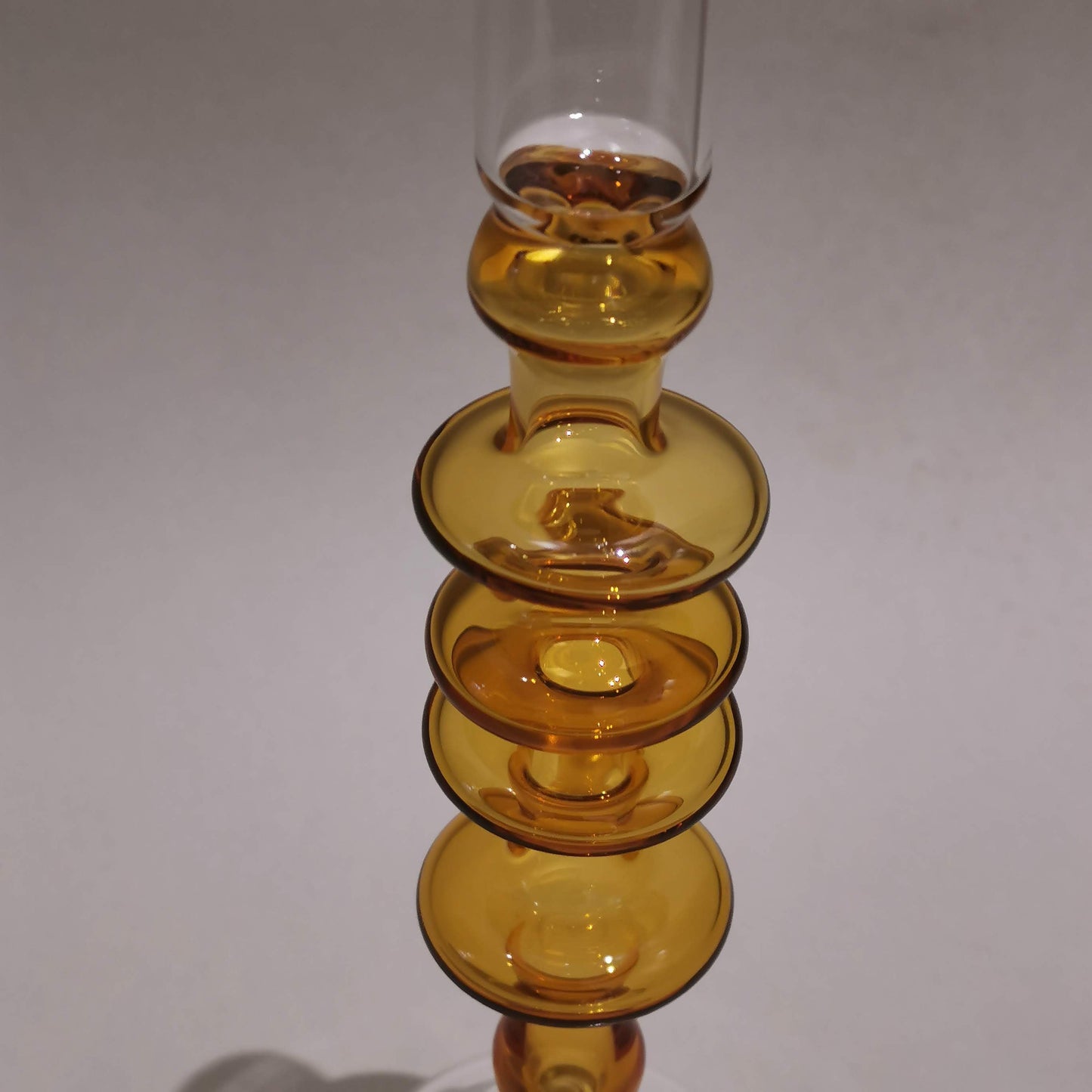 Murano Style Vintage glass candle holder - Amber Dream