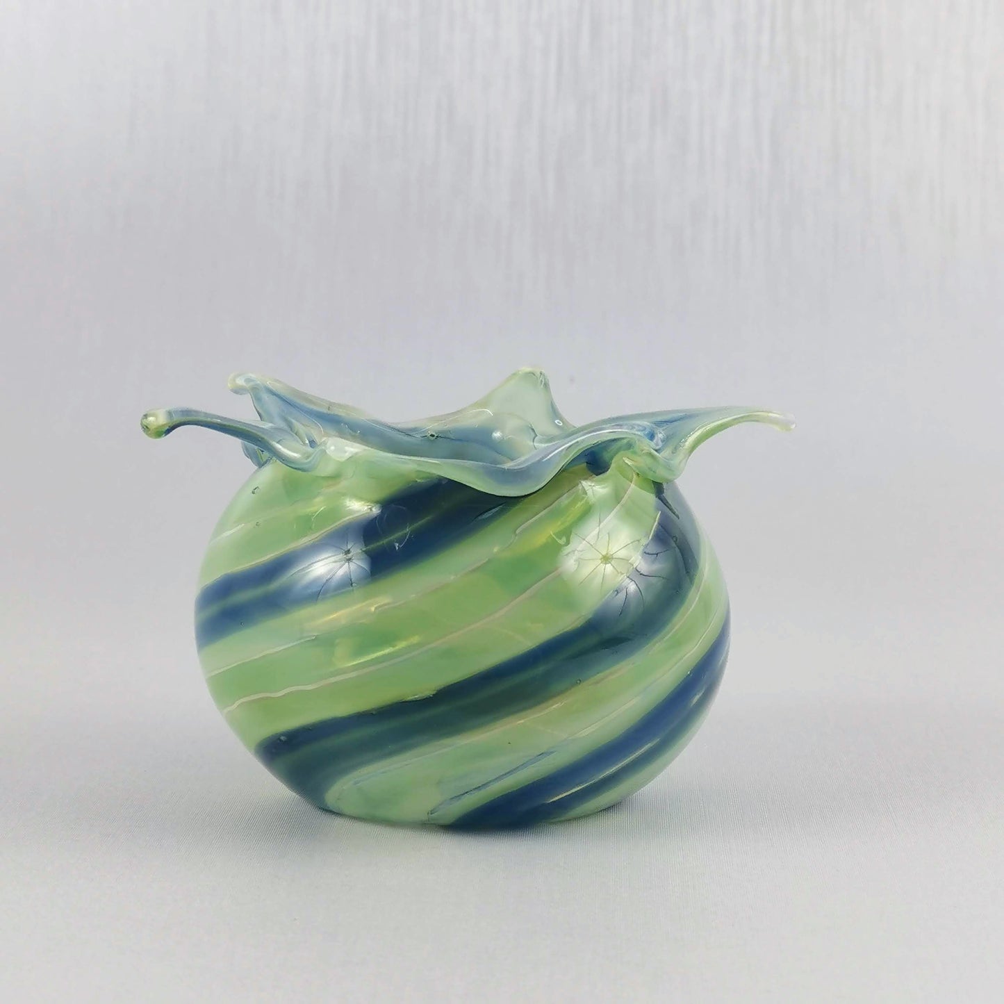 Art Glass Green Wind Abstract Bowl /Vase