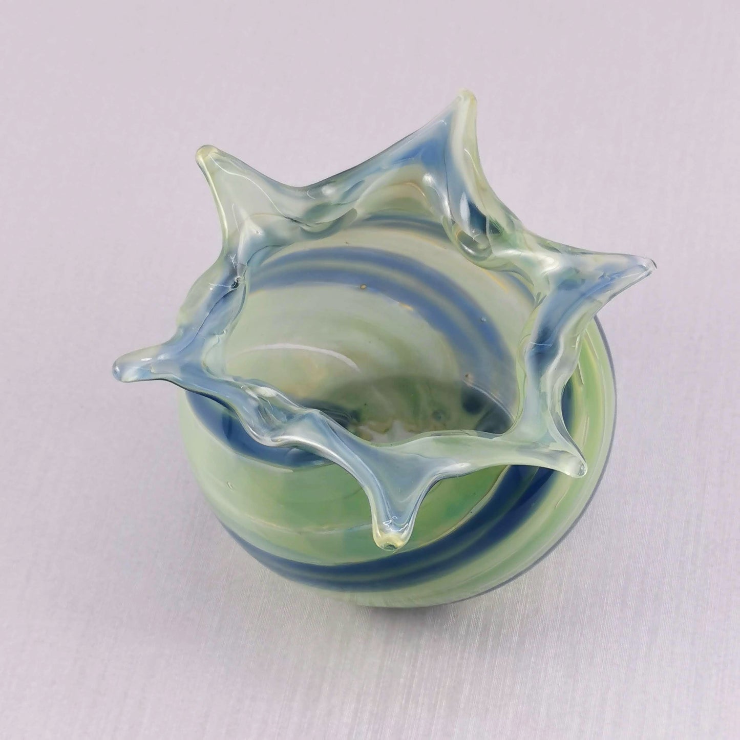 Art Glass Green Wind Abstract Bowl /Vase