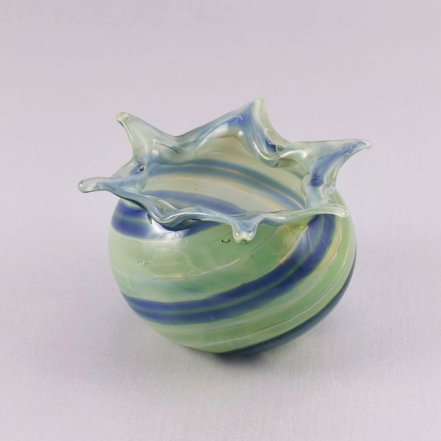 Art Glass Green Wind Abstract Bowl /Vase
