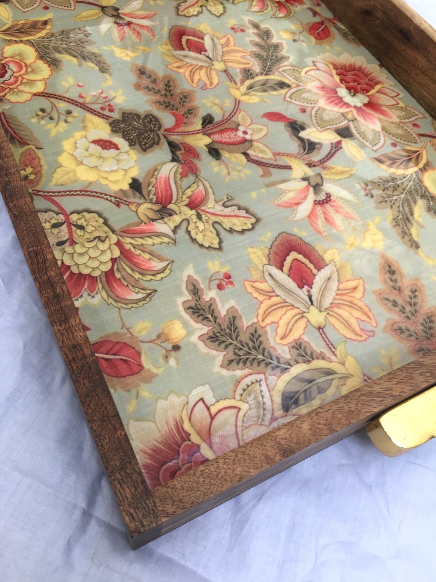 Premium Wood Tray with brass handles - Factoh