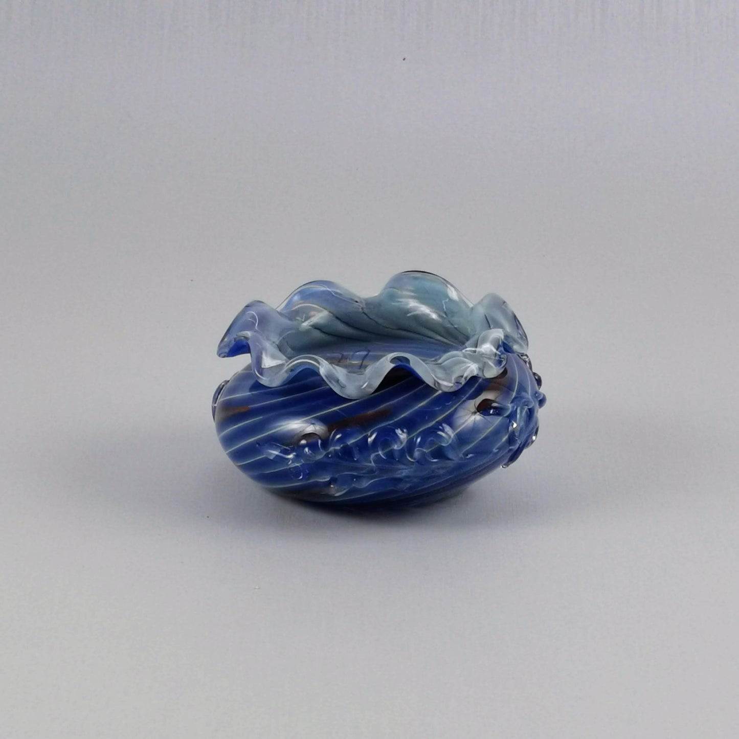 Art Glass Bowl /Vase with Wave Edge Design
