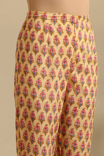 Murraya Yellow Lantana Floral Kurta Set of 3