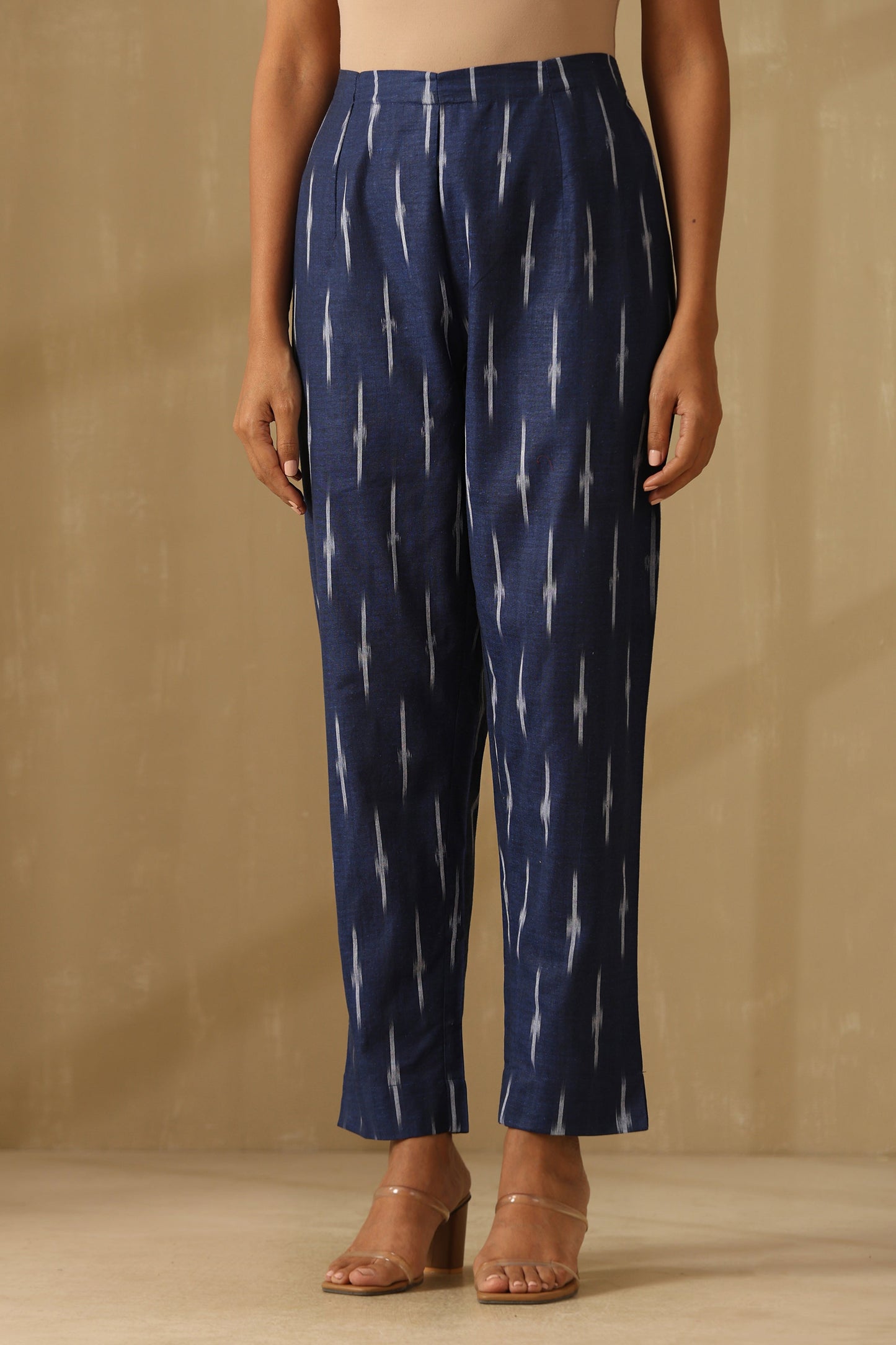 Murraya Ceylon Navy Ikat Handloom Cotton Kurta Set of 2