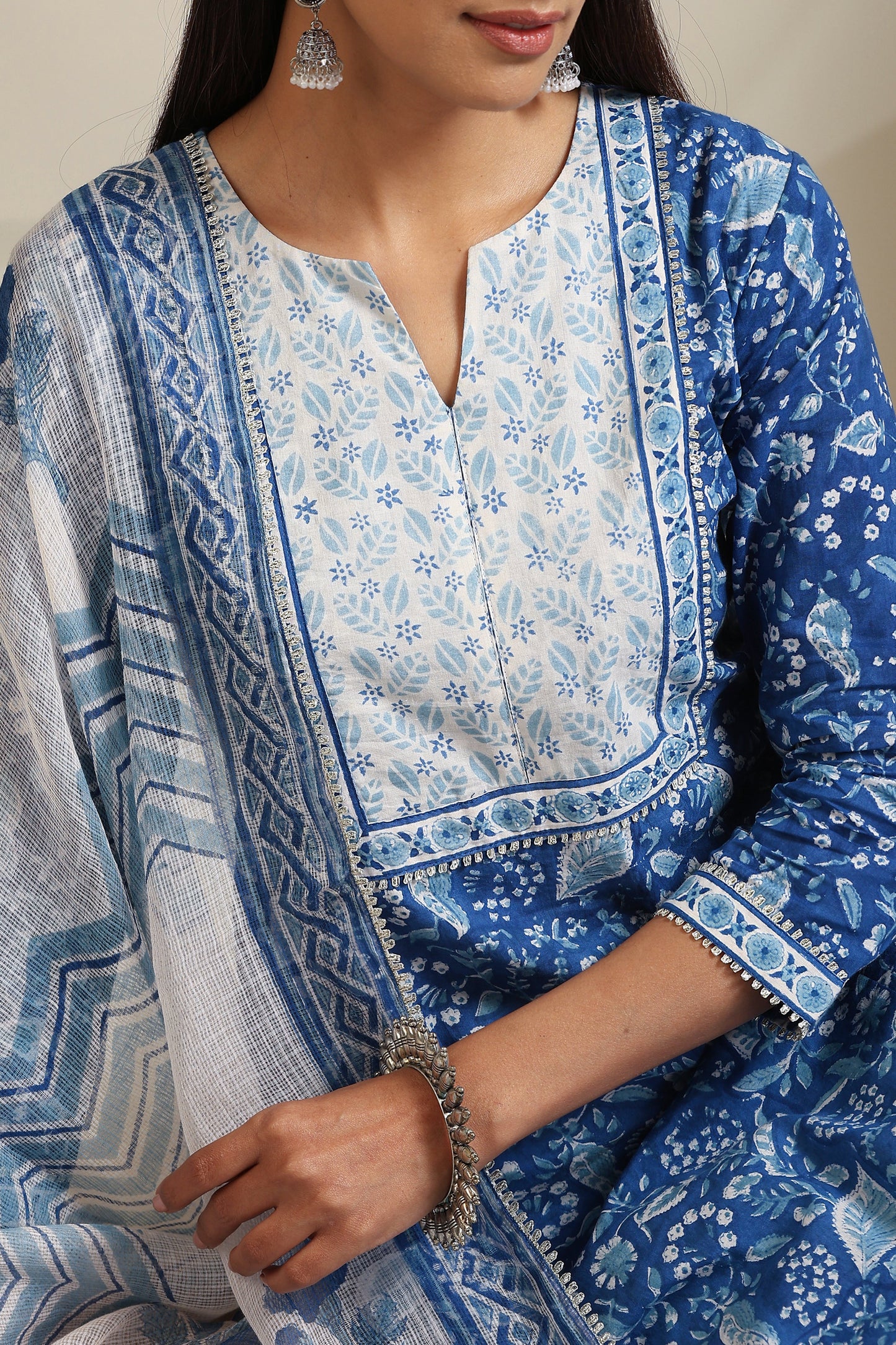 Murraya Egyptian Blue Kurta Set of 3