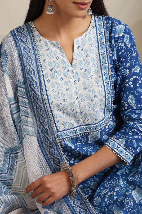 Murraya Egyptian Blue Kurta Set of 3