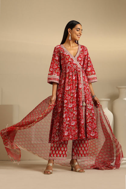 Murraya Red Sapphire Anarkali Set of 3