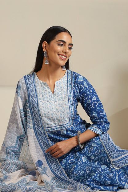 Murraya Egyptian Blue Kurta Set of 3