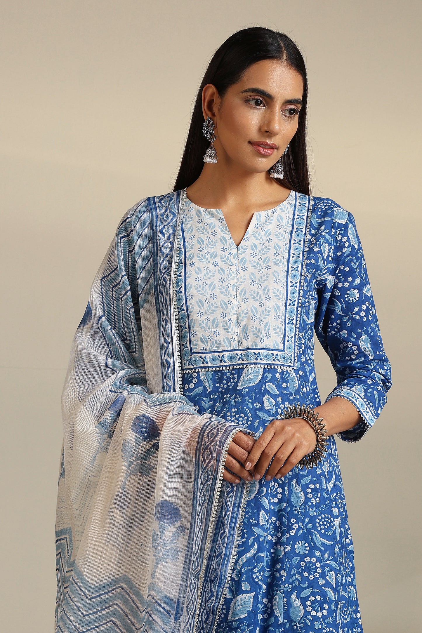 Murraya Egyptian Blue Kurta Set of 3