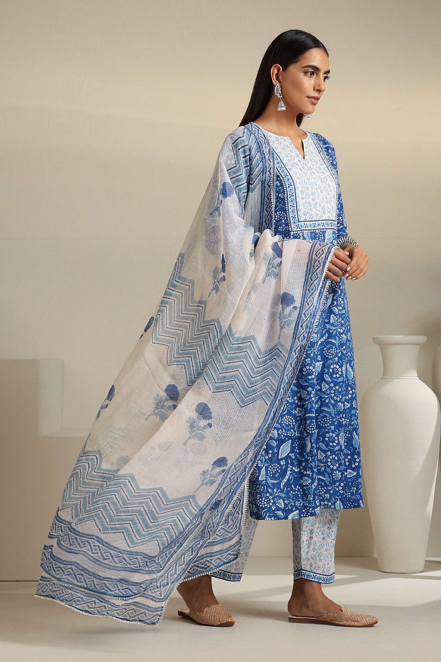 Murraya Egyptian Blue Kurta Set of 3