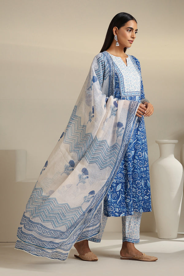 Murraya Egyptian Blue Kurta Set of 3